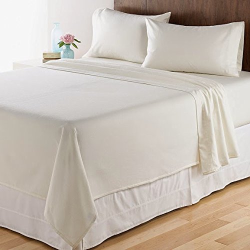 400-Thread-Count 100% Pima Cotton Luxury Duvet Cover Set - Super Soft, Zipper Closure, King/California King Size, Solid Ivory - Perfect for Master Bedroom & Hotel Style Bedding