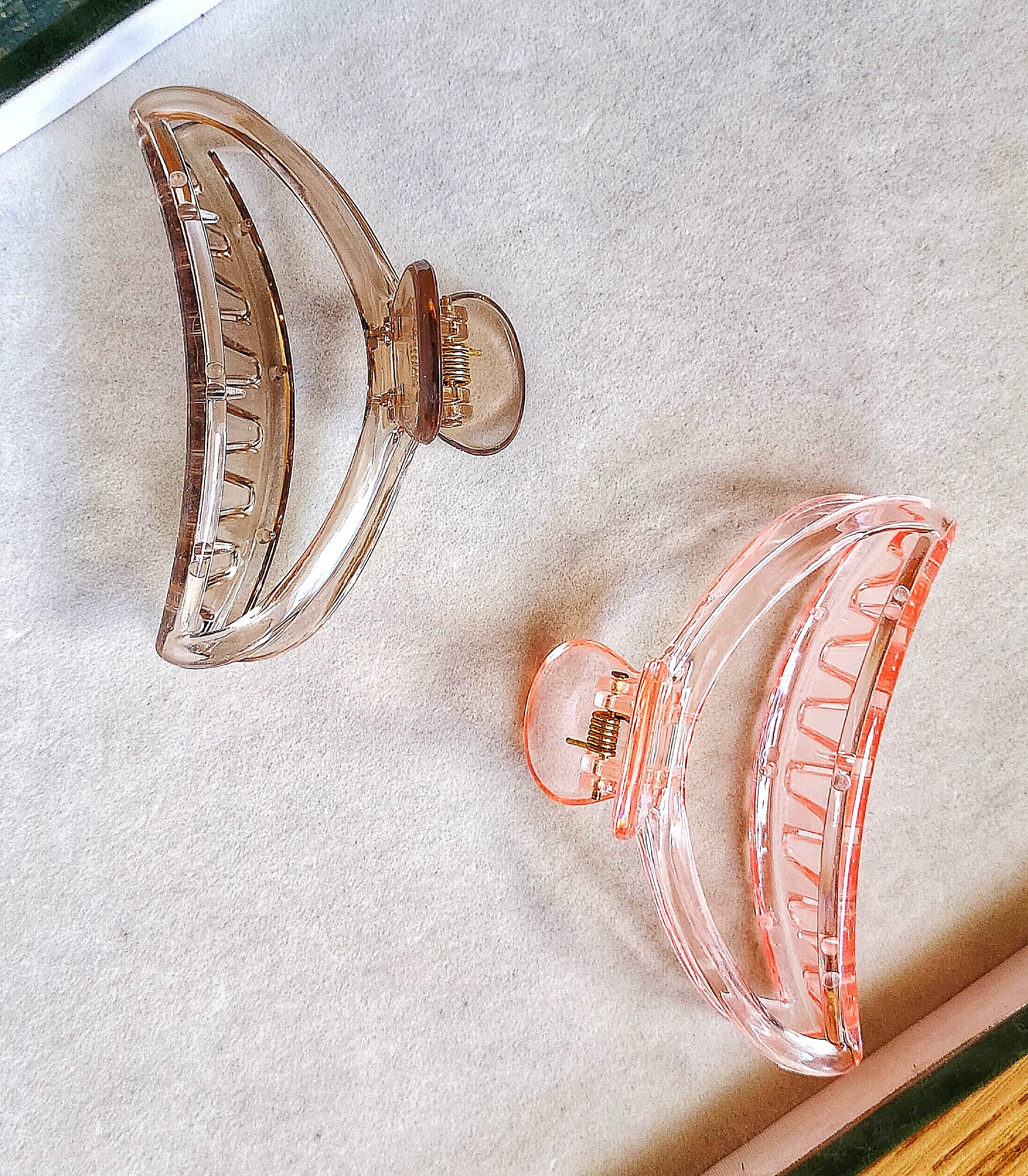 ANNA CREATIONS 6 Pcs Large Clear Hair Claw Clips - Strong Hold Long Jaw Hair Clips for Women & Girls - Perfect for Thick Hair, Ponytails & Updos