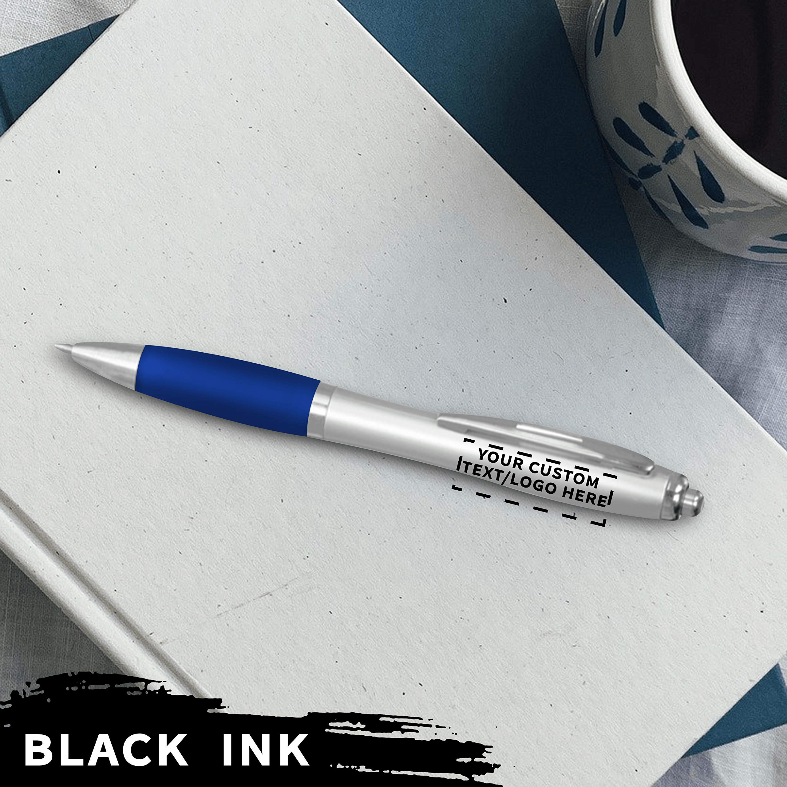 Custom Colored Grip Gel Pens - 100-Piece Bulk Pack with Personalized Options | Premium Smooth Writing for Office, School & Business | Ideal for Tradeshows, Events & Gift Giving - Blue