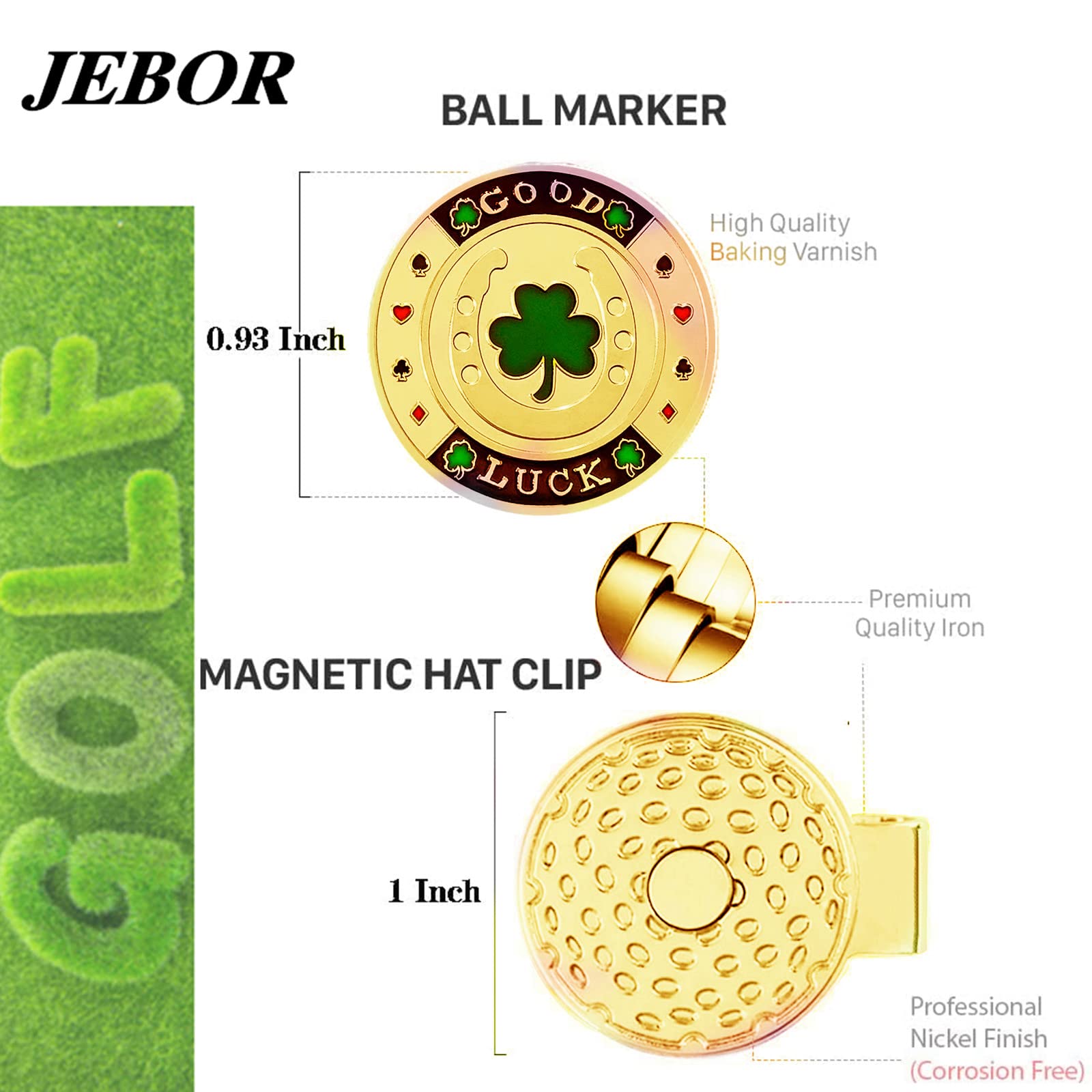 Premium Golf Ball Markers with Hat Clips - 12-Piece Set with Storage Box for Men & Women | Magnetic Golf Accessories for Caps & Visors | Perfect Golf Tournament Gifts & On-Course Essentials