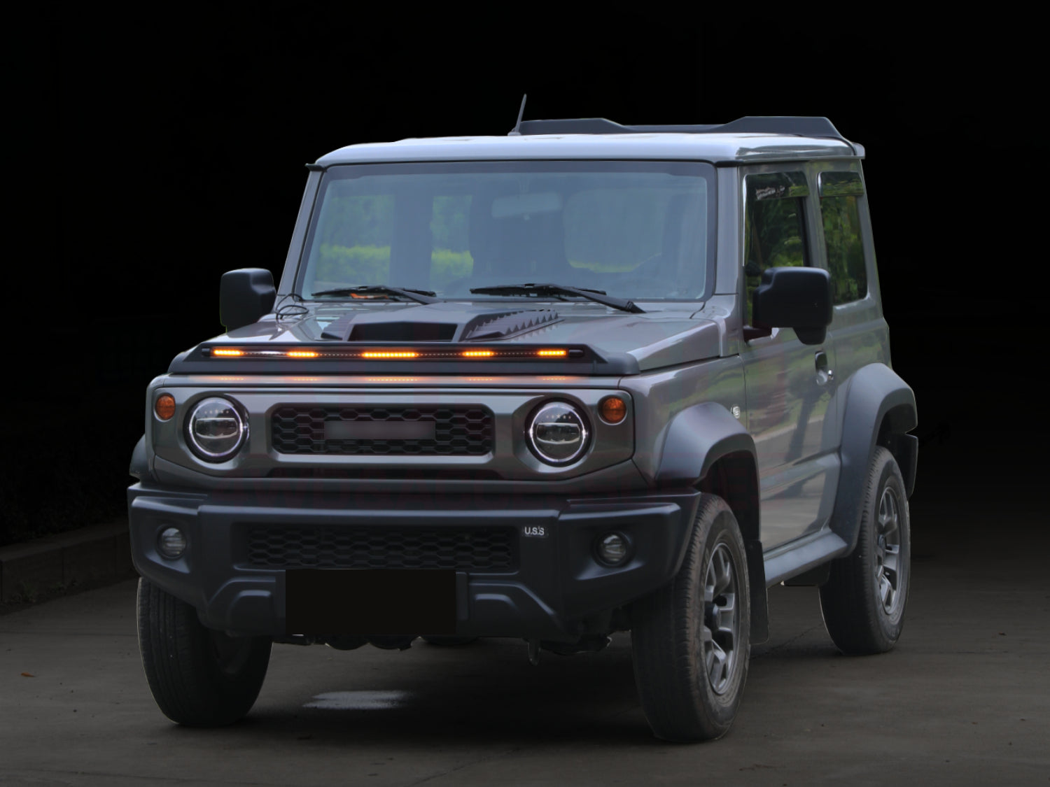 LED Bonnet Protector for Suzuki Jimny 2018-2023 | Durable Hood Guard with Bright Lights | Off-Road & Night Driving Protection