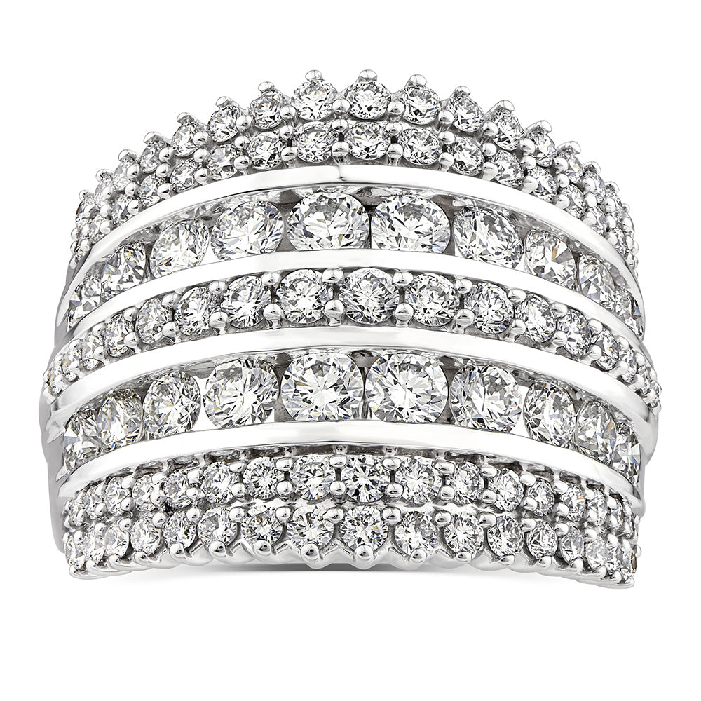 10ct White Gold Luminesce Lab Grown 2.45 Carat Diamond Ring - Size N½ | Elegant Wedding Band, Anniversary Gift & Engagement Ring for Women