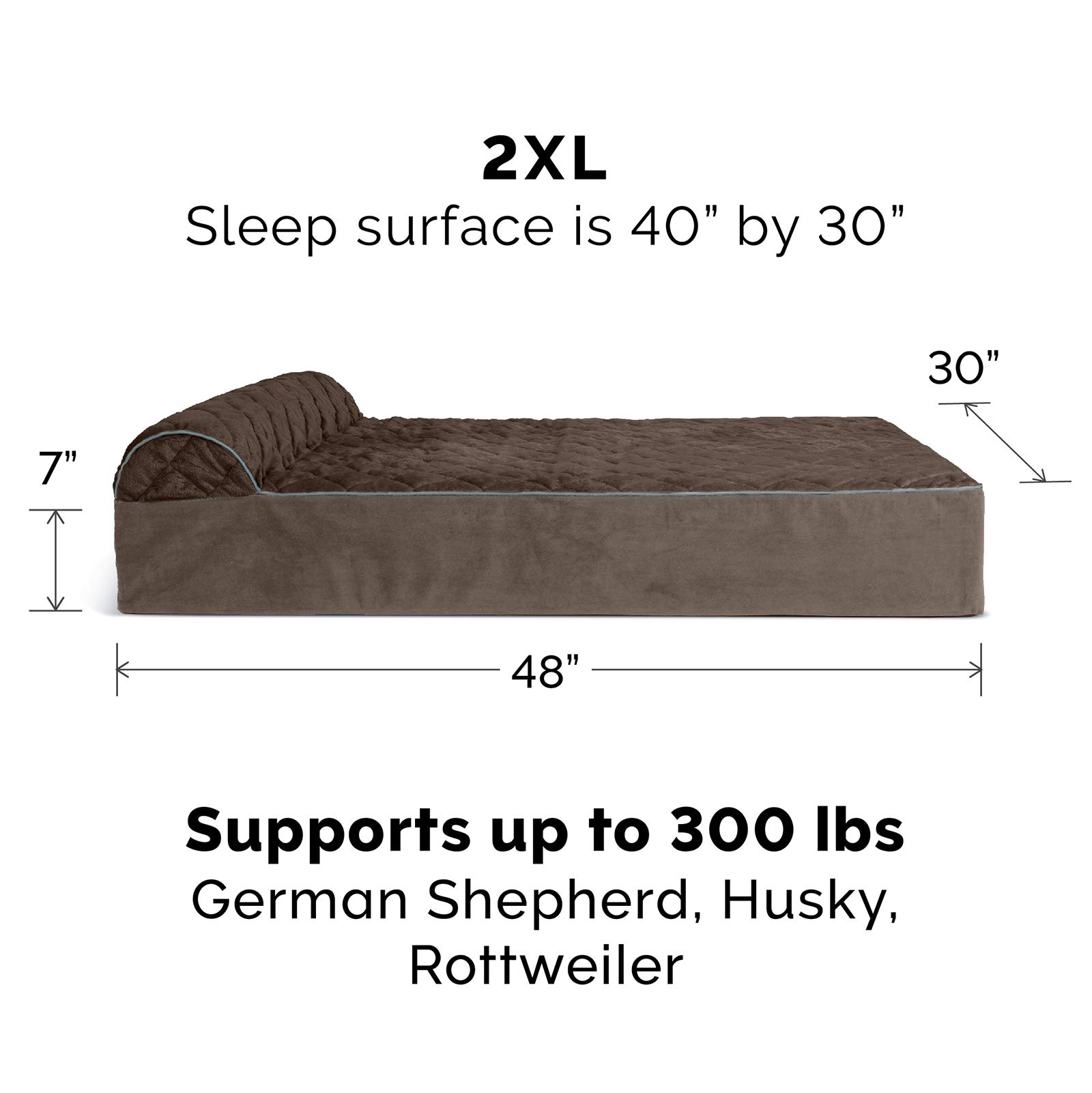 Orthopedic Dog Bed for Large Dogs - Washable Cover, Waterproof Liner - Comfort for Pets Up to 300lbs - Perfect for Home & Kennel Use