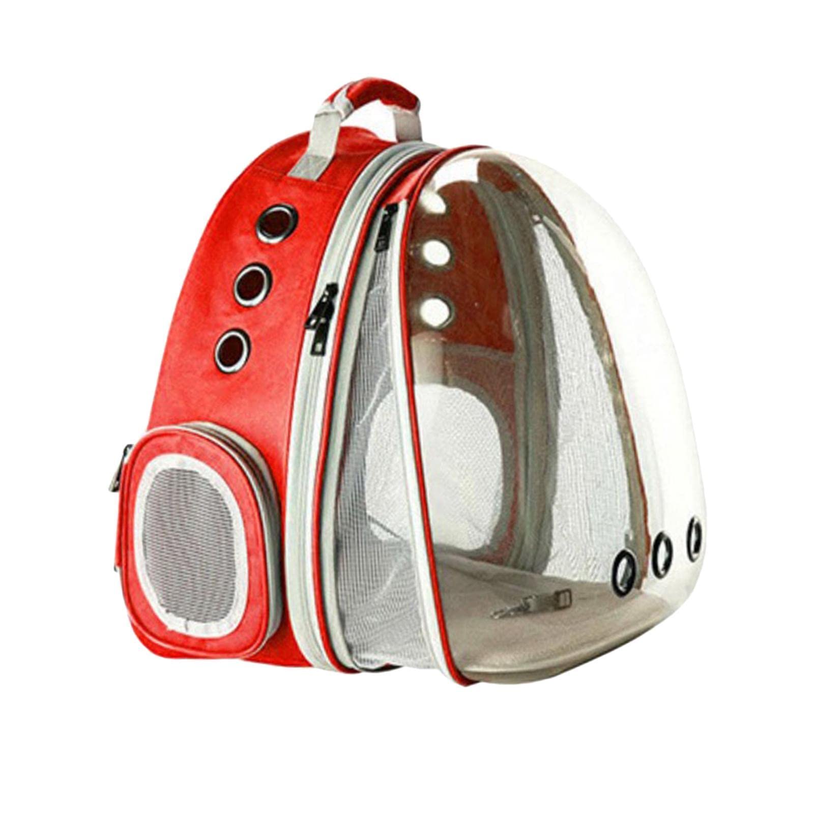Expandable Cat Carrier Backpack with Transparent Bubble Window - Front & Back Design for Pets, Travel & Airline Approved - Red | Pet Supplies, Dog Carrier, Travel Tote | Perfect for Vet Visits, Road Trips & Airplane Travel