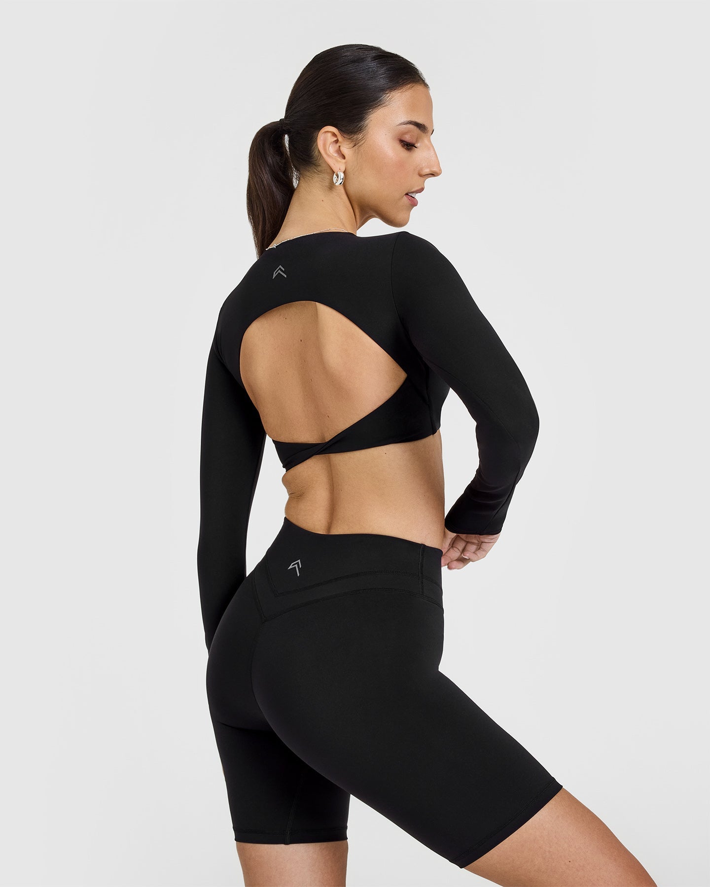 Stylish Black Twist Front Long Sleeve Crop Top for Women | Fashionable Casual & Party Wear | Perfect for Date Nights, Club Outings & Street Style