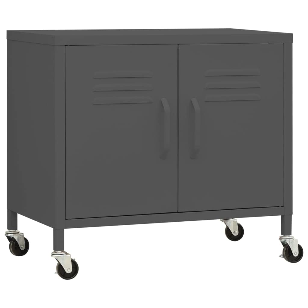 Steel Storage Cabinet with Double Doors & Wheels - 23.6