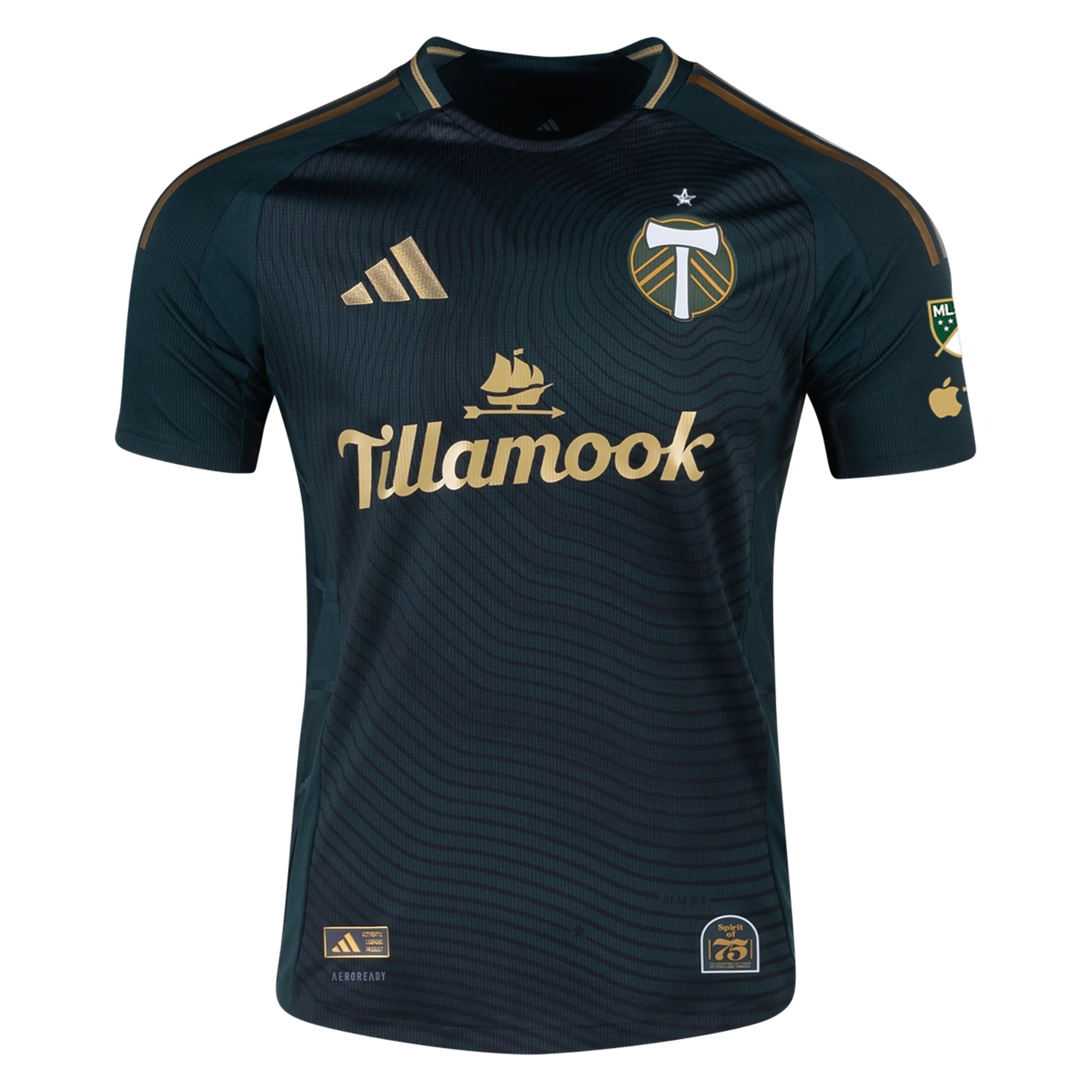 Adidas Diego Chara Portland Timbers Authentic Home Jersey 25/26 - MLS & Apple Patch (Green/Gold) | Soccer Fan Gear for Matchdays & Collectors