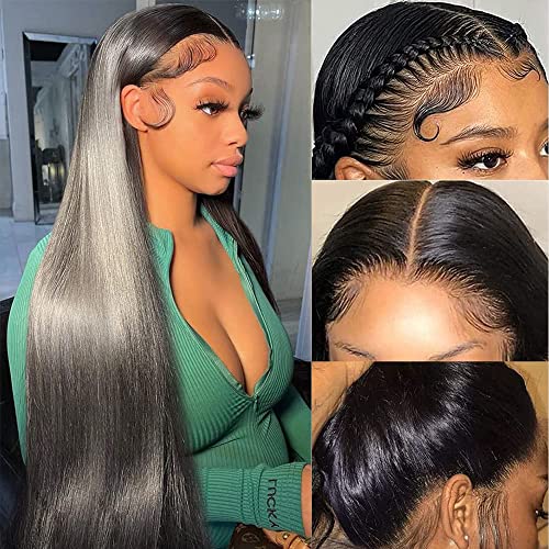 20 Inch Straight Lace Front Wigs Human Hair for Black Women - Glueless Pre Plucked Virgin Hair 150% Density - Perfect for Daily Wear, Cosplay & Special Occasions