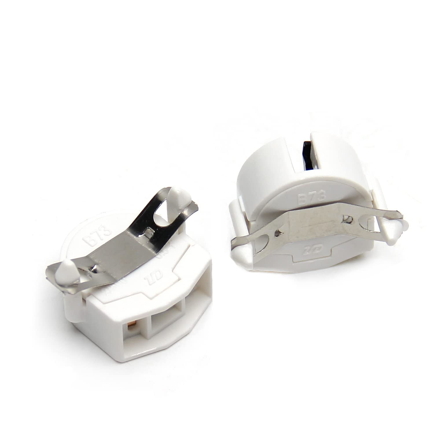 Bettomshin 2-Pack T5 Light Bulb Holders - Single Head Tombstone Socket Adapters for LED & Fluorescent Tube Replacements (White) - Perfect for Home, Office & Workshop Lighting Fixtures
