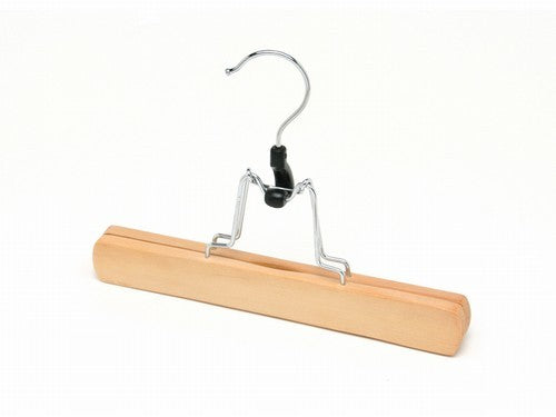 Wooden Clamp Style Pant & Skirt Hanger - Space Saving Clothes Organizer for Closet, Wardrobe, and Travel Use