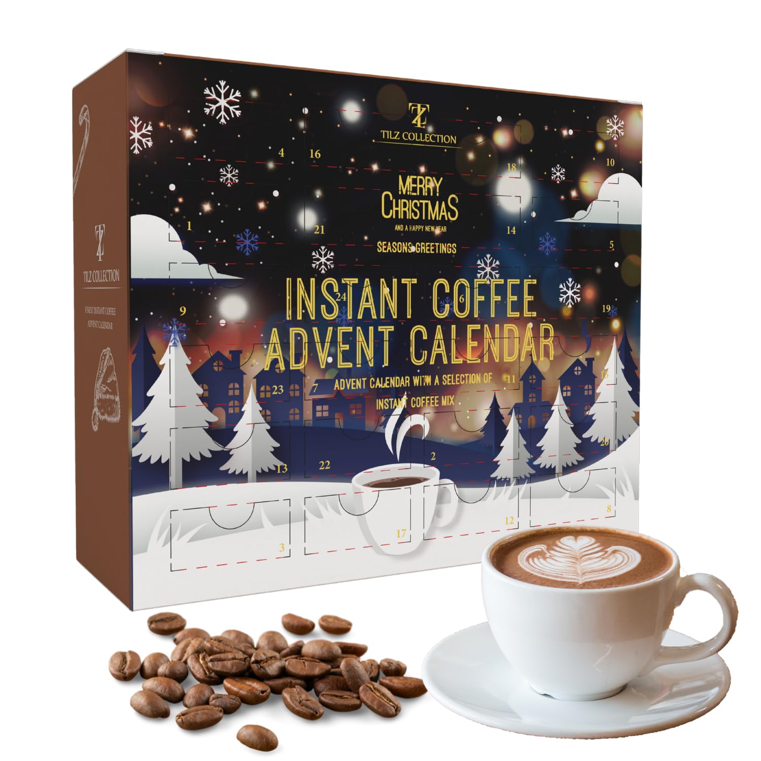 **24-Day Coffee Advent Calendar 2024 - Premium Instant Coffee Gift Set with 24 Unique Flavors for Men & Women - Perfect Christmas Gift for Coffee Lovers (Office, Home, Travel Use)**