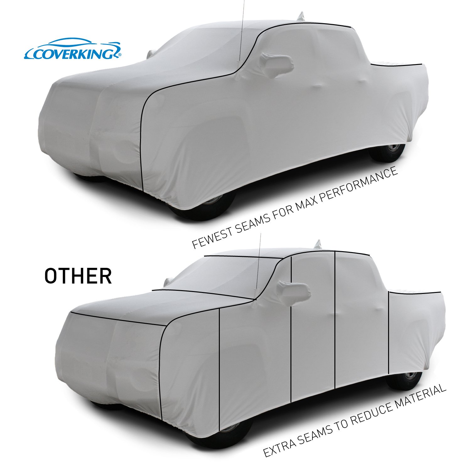 Coverking Custom Car Cover for Select Chevrolet Truck Models - Silverguard (Silver) | Weatherproof Protection & UV Resistant | Perfect for Outdoor Parking & Long-Term Storage