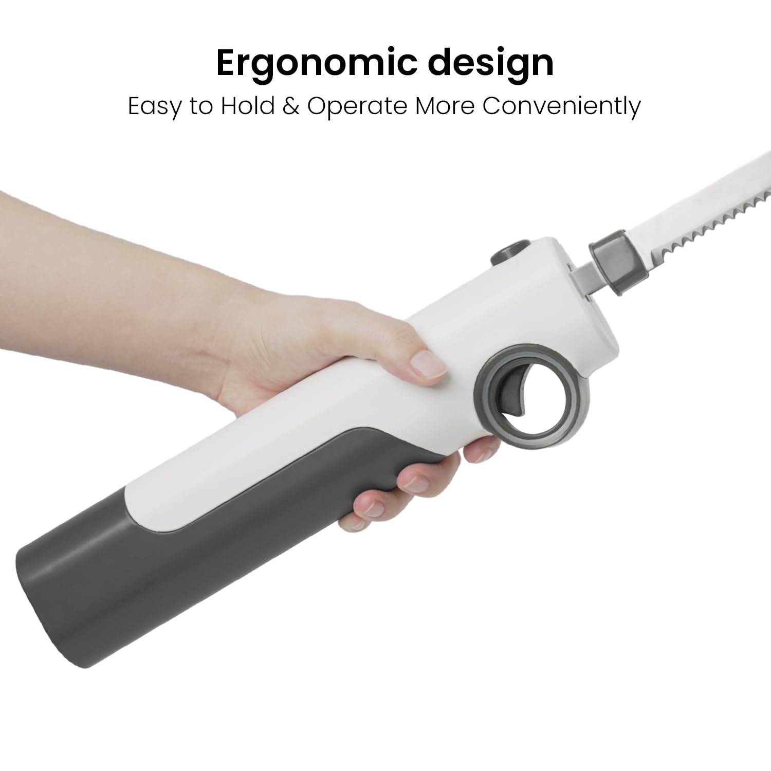 Rechargeable Cordless Electric Knife for Carving Meats, Poultry, Bread & Crafting Foam - Includes Serving Fork | Perfect for Thanksgiving Turkey, Holiday Roasts & DIY Projects