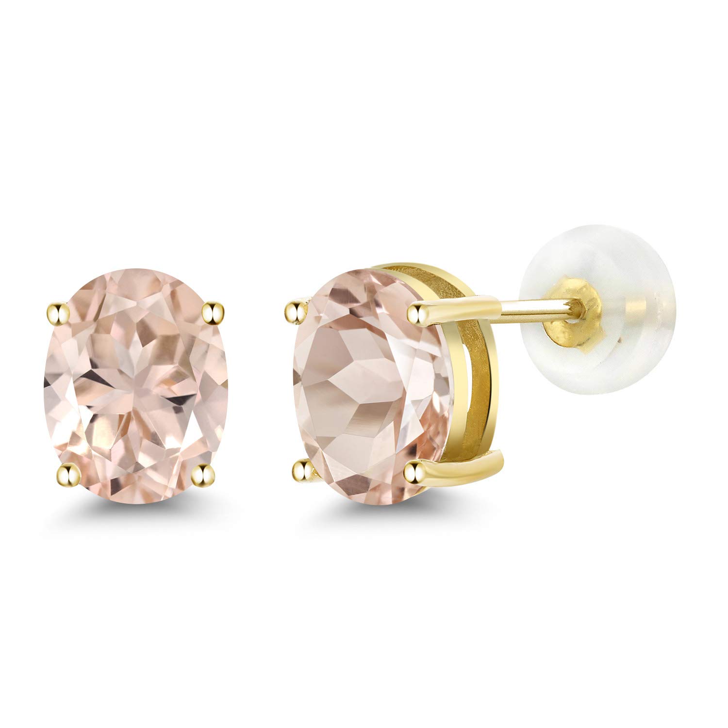 14K Gold 8X6MM Oval Birthstone Stud Earrings for Women & Men | Gemstone Jewelry Gift for Anniversary, Birthday, Mother's Day | Hypoallergenic & Tarnish-Free