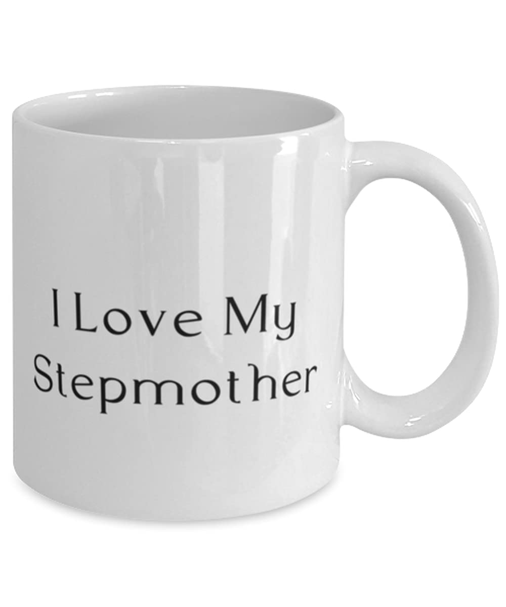 Unique 11oz & 15oz Stepmother Gift Mug - 'I Love My Stepmother' Ceramic Coffee Cup for Daughter to Mom - Perfect for Mother's Day, Birthday & Special Occasions