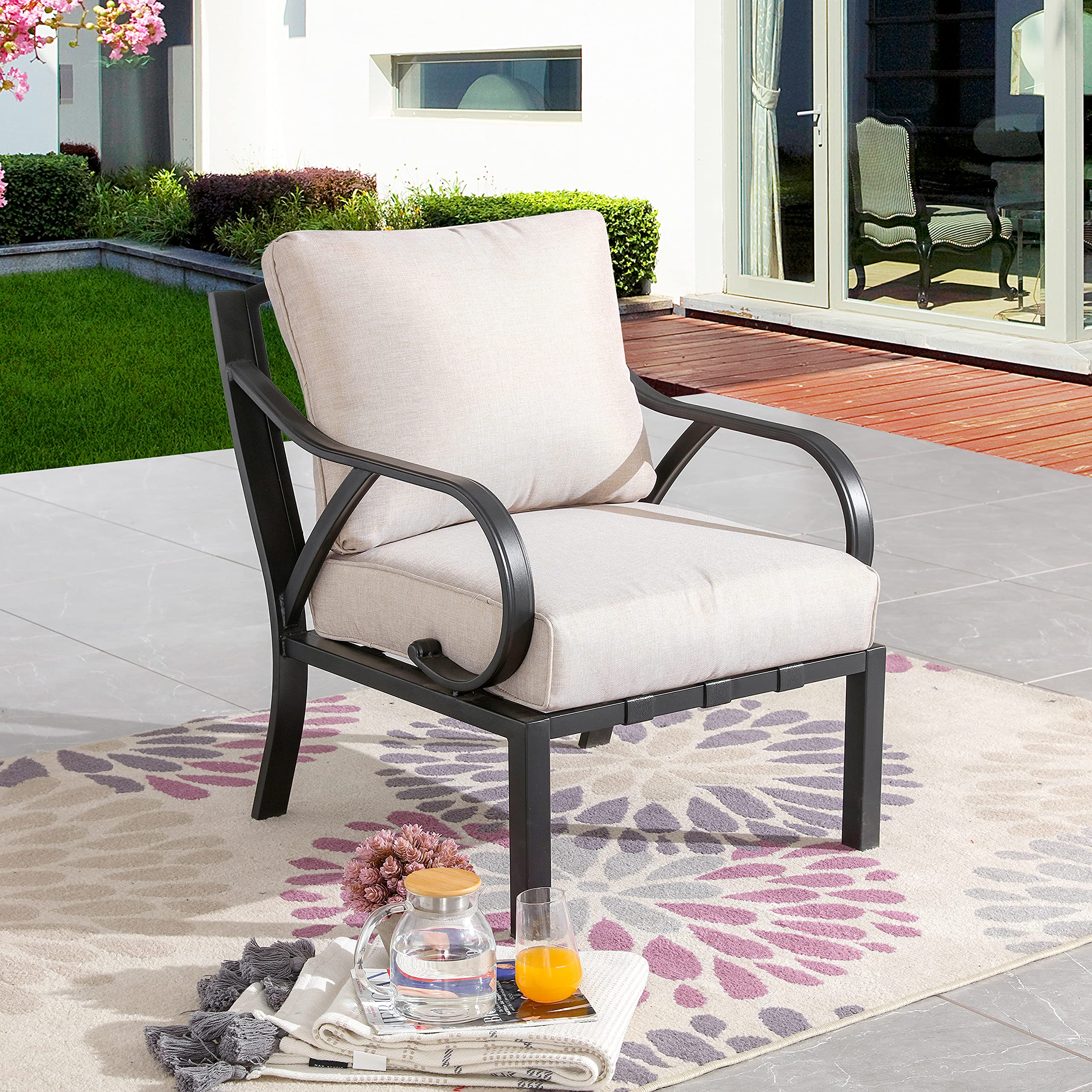 PatioFestival 2-Piece Outdoor Bistro Chair Set with 5.9