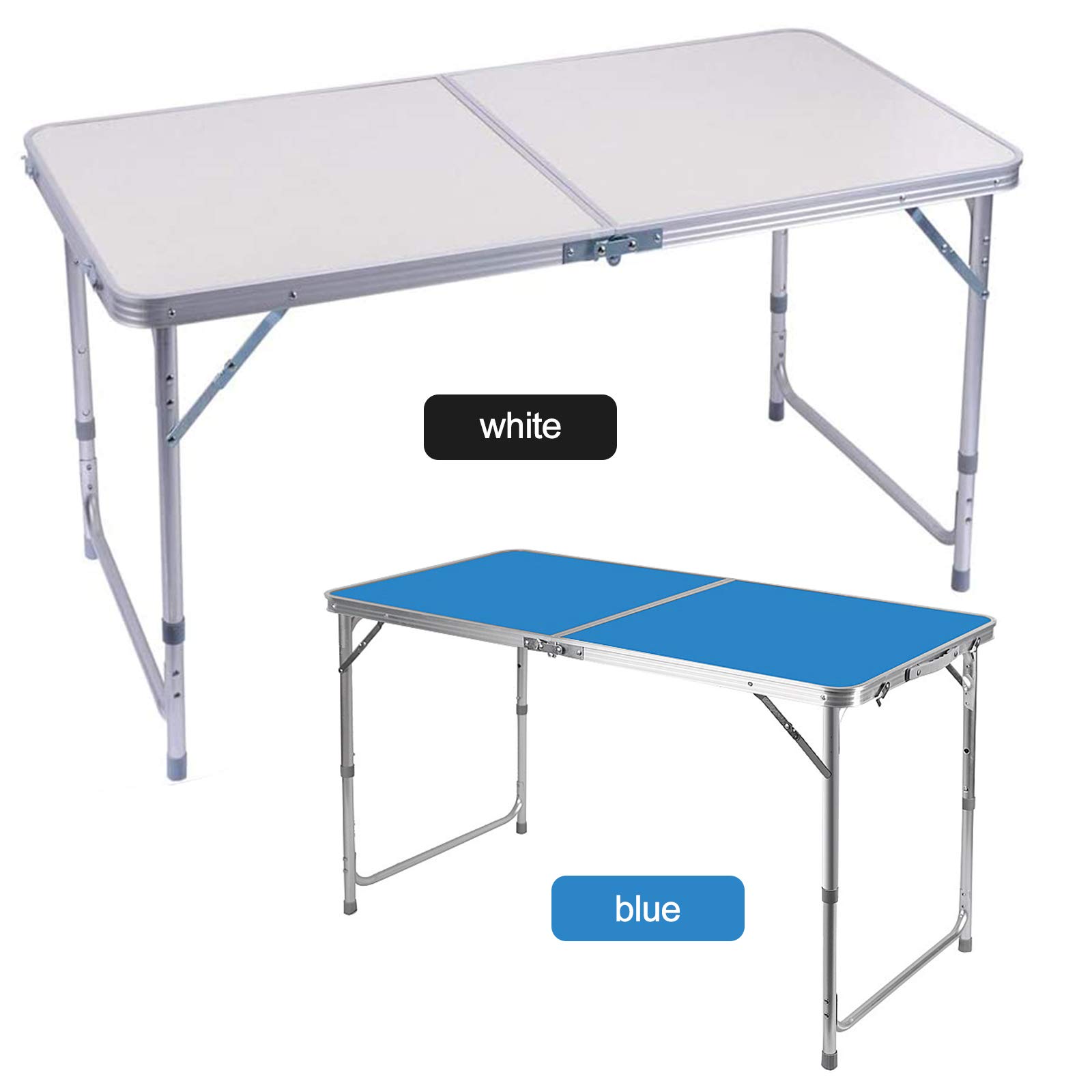 4ft Aluminum Folding Table - Lightweight Portable Camping, Picnic, BBQ, Office & Outdoor Use - Perfect for Backyard, Beach, Tailgating & More