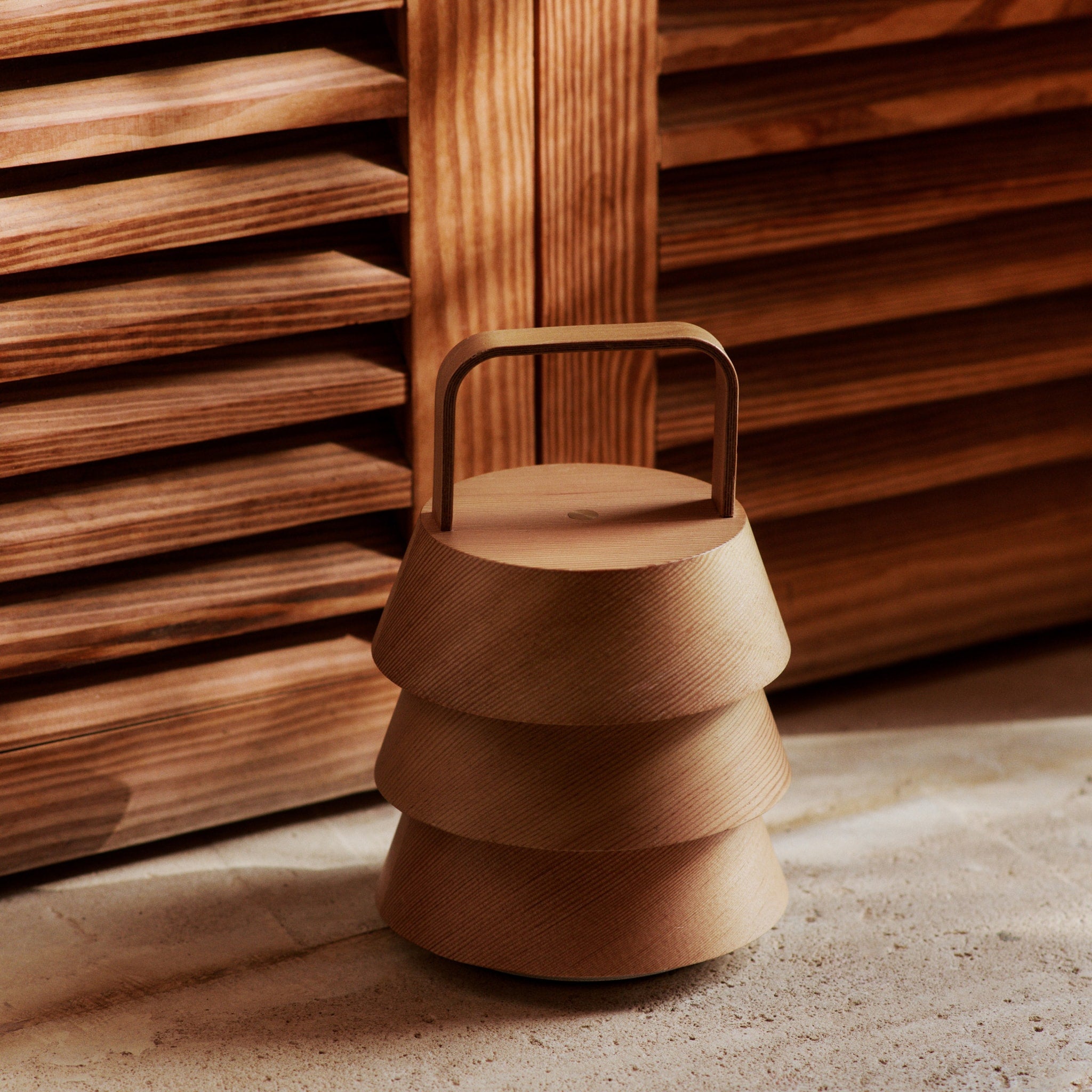 FERM LIVING Luver Portable Lamp - Natural Rattan Table Light for Bedroom, Living Room & Outdoor Use