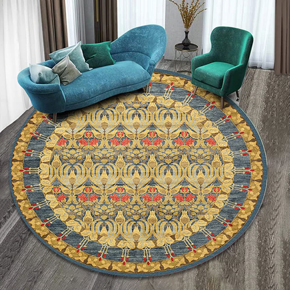 **Non-Slip Round Office Chair Mat for Hardwood Floors - Low-Pile Carpet Protector, Decorative Rug for Rolling Chairs, Computer Desks & Home Office - Durable Floor Mat for Workspace & Living Areas**