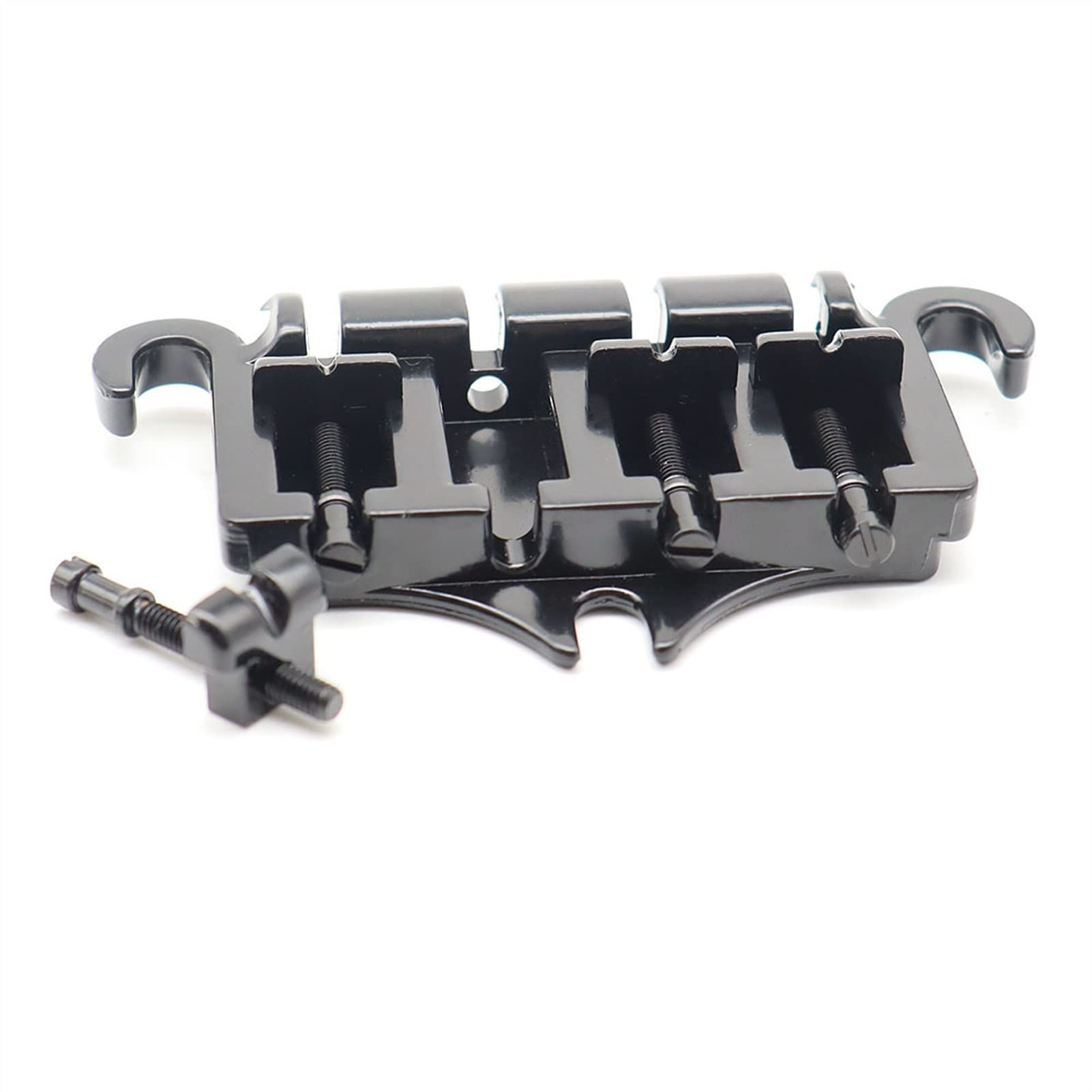 4 String Electric Guitar Bass Bridge - Shofar Style Replacement Bridge for Electric Bass Guitar (Black) - Perfect for Guitar Upgrades & DIY Repairs