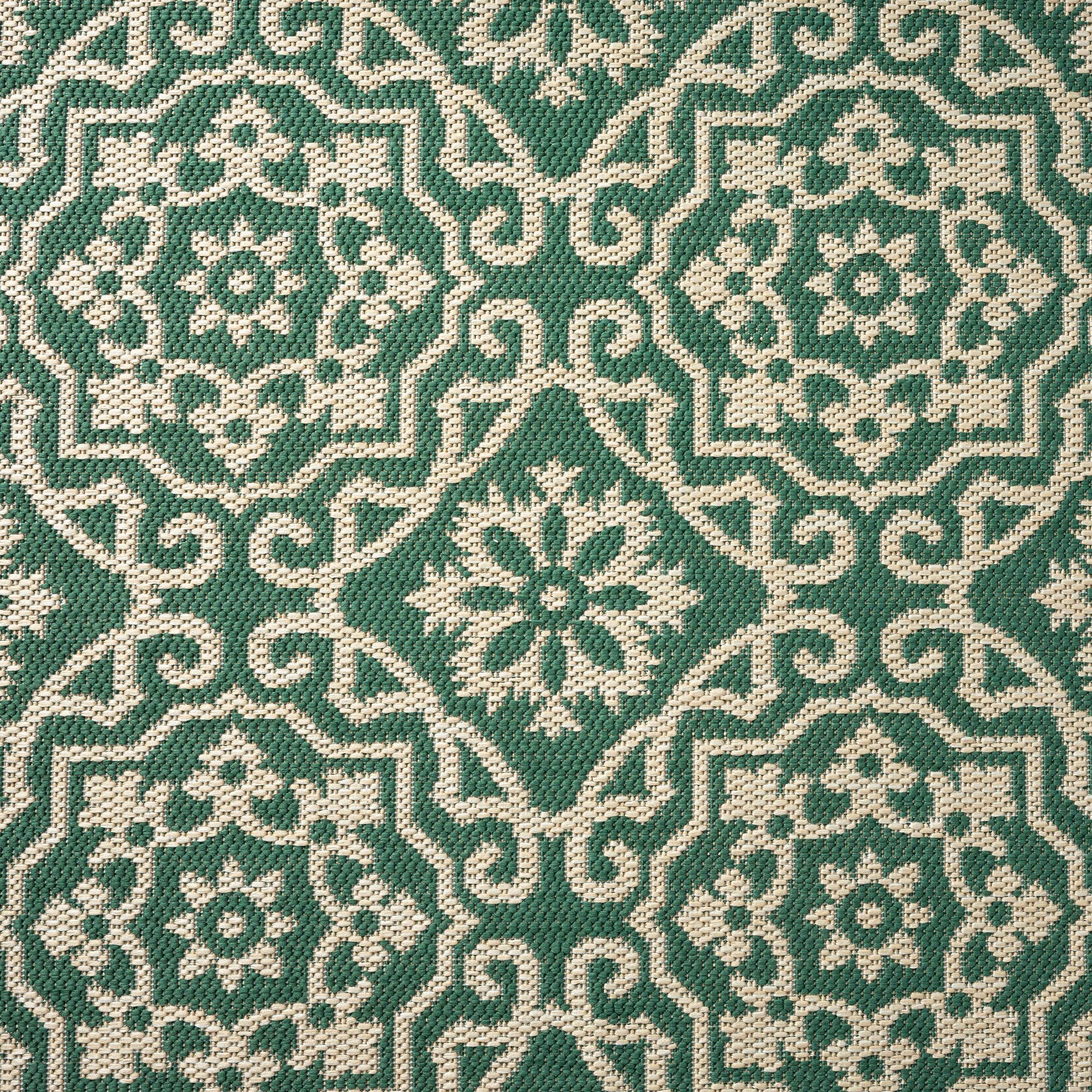 Nicole Miller New York Patio Country Danica Transitional Geometric Indoor/Outdoor Area Rug - Green & Beige - 7'9
