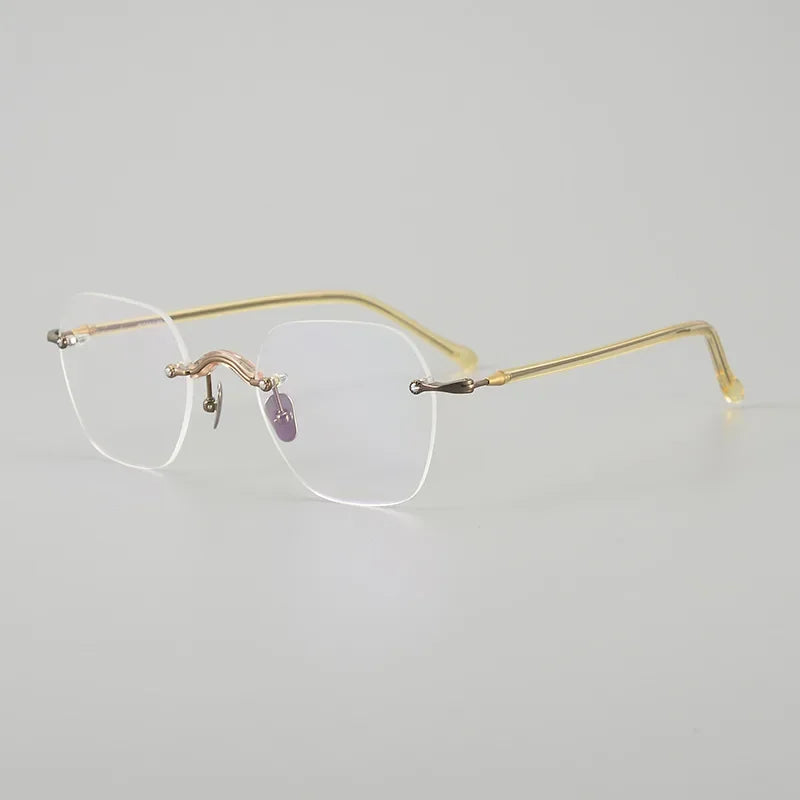 Aror Women's Rimless Flat Top Square Titanium Eyeglasses 49122 - Lightweight & Durable Titanium Frame for Everyday Wear, Office, and Reading Glasses