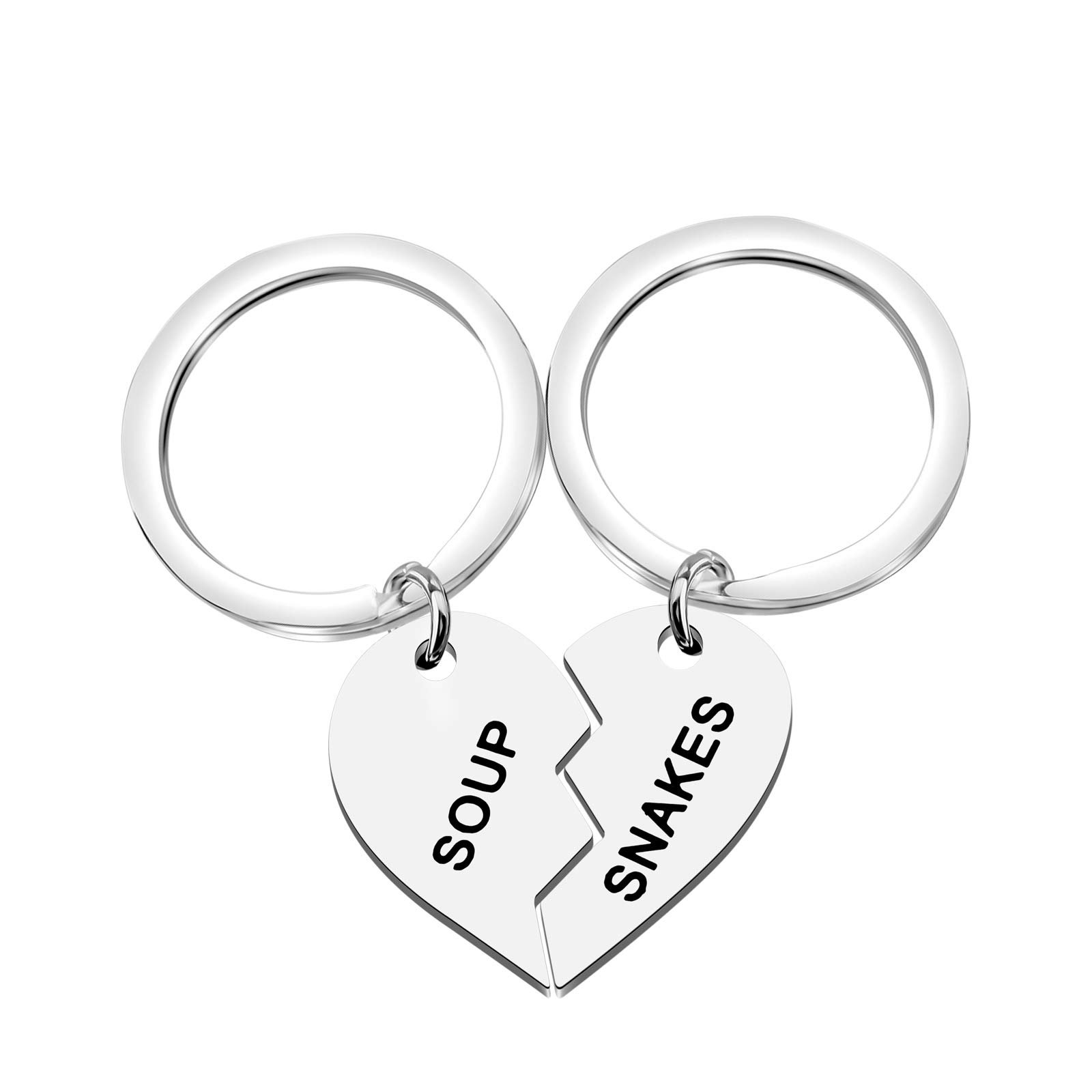 BLEOUK Office Keychain Set - TV Show Inspired Couple Gift, Soup Snake Design - Perfect for Couples, Friends & Office Workers (Great for Gifting, Home Decor & Everyday Carry)