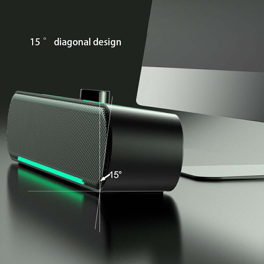 Siduytin Bluetooth Speaker with RGB LED Lights - Portable Wireless Speaker with High-Fidelity Sound for Laptop, PC, Gaming, and Outdoor Use | Perfect for Parties, Travel & Home Entertainment