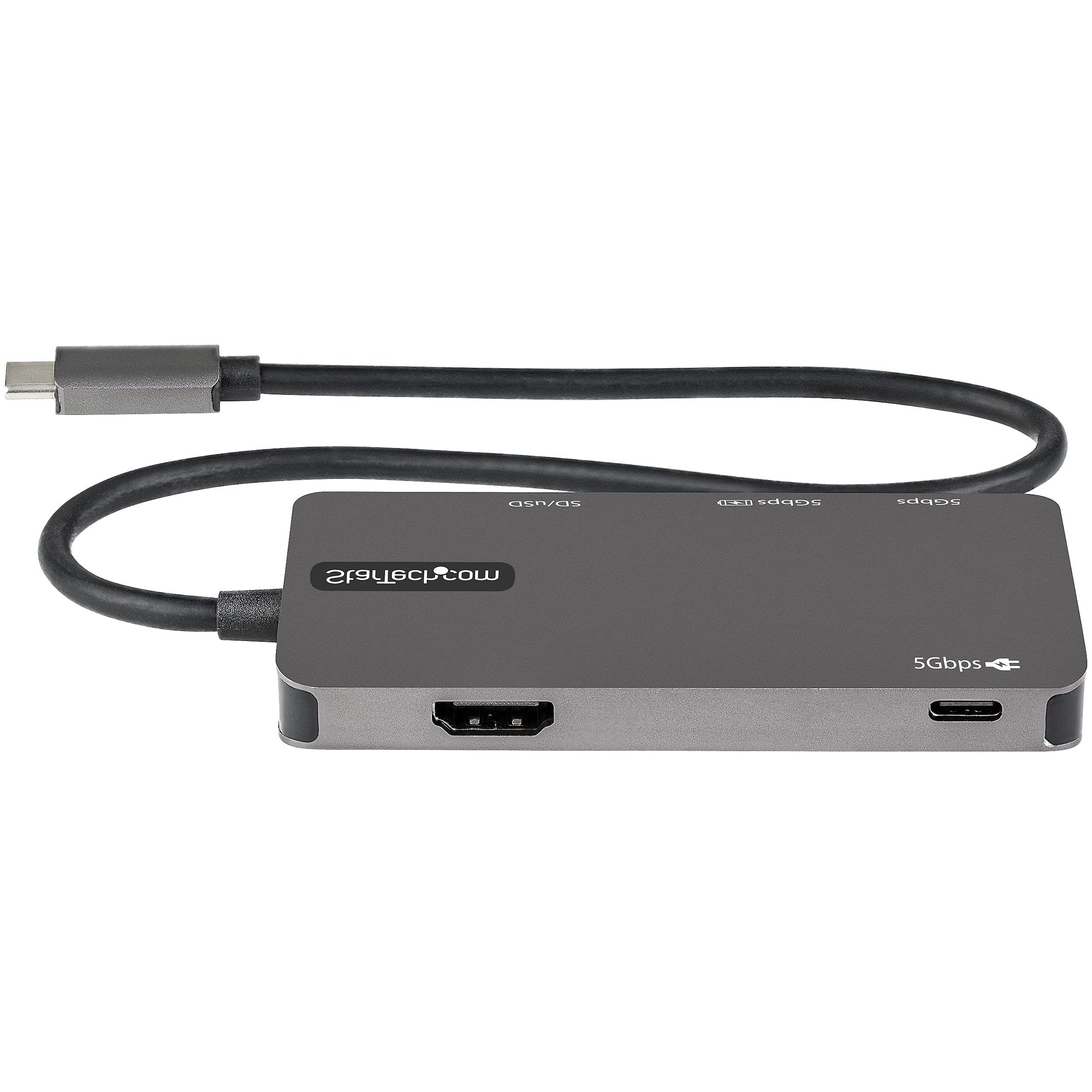 StarTech.com USB C Multiport Adapter - 4K HDMI, 100W PD, SD/MicroSD, 3x USB 3.0 Ports - Compact USB-C Hub with 12