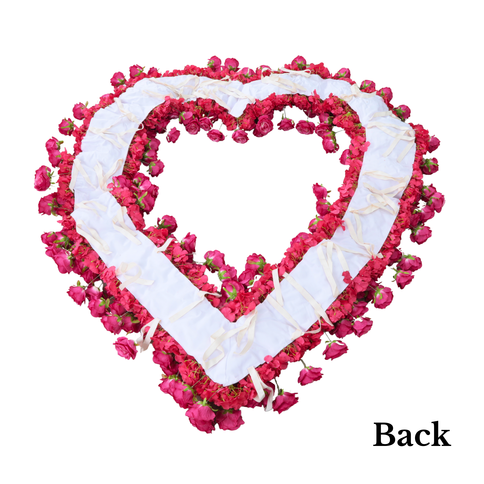 3D Floral Backdrop for Open Heart Stand - Pink Wedding Photo Booth Decor, Bridal Shower Background, Birthday Party Decoration