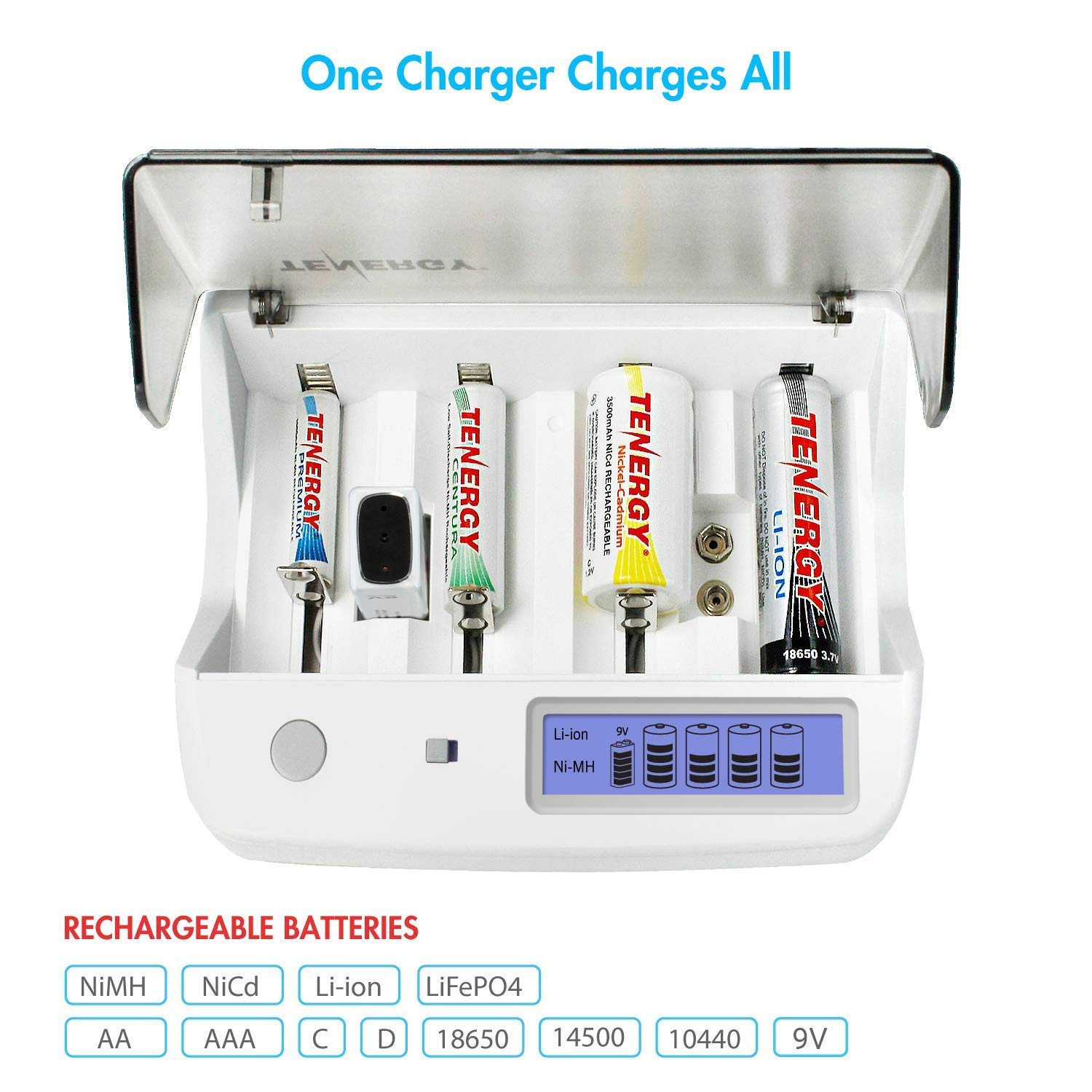 Premium Tenergy High Capacity Rechargeable Batteries 26-Pack (8AA, 8AAA, 4C, 4D, 2x9V) - Long Lasting Power for Smart Home Devices, Electronics & Professional Equipment - Ideal for Wireless Keyboards, Game Controllers, Flashlights & Emergency Kits