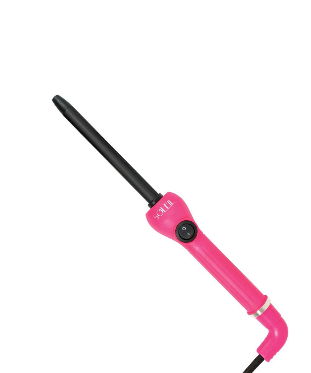 Soleil 13mm Ceramic Curling Wand - Pink Hair Curler for Beach Waves & Loose Curls | Perfect for Home Styling, Salon Use & Travel
