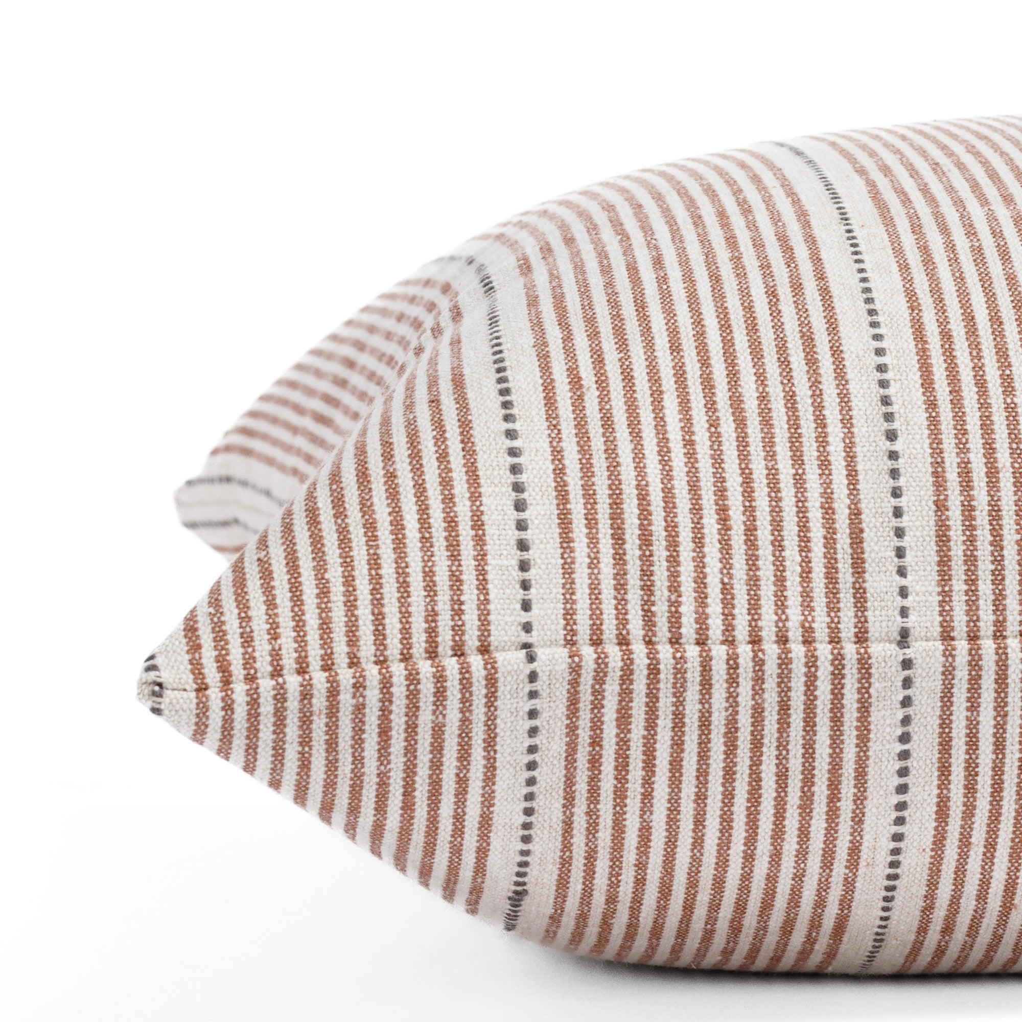 Harper Stripe 20x20 Decorative Throw Pillow Cover - Burnt Sienna Orange Cushion Case for Sofa, Bed, Couch & Home Decor
