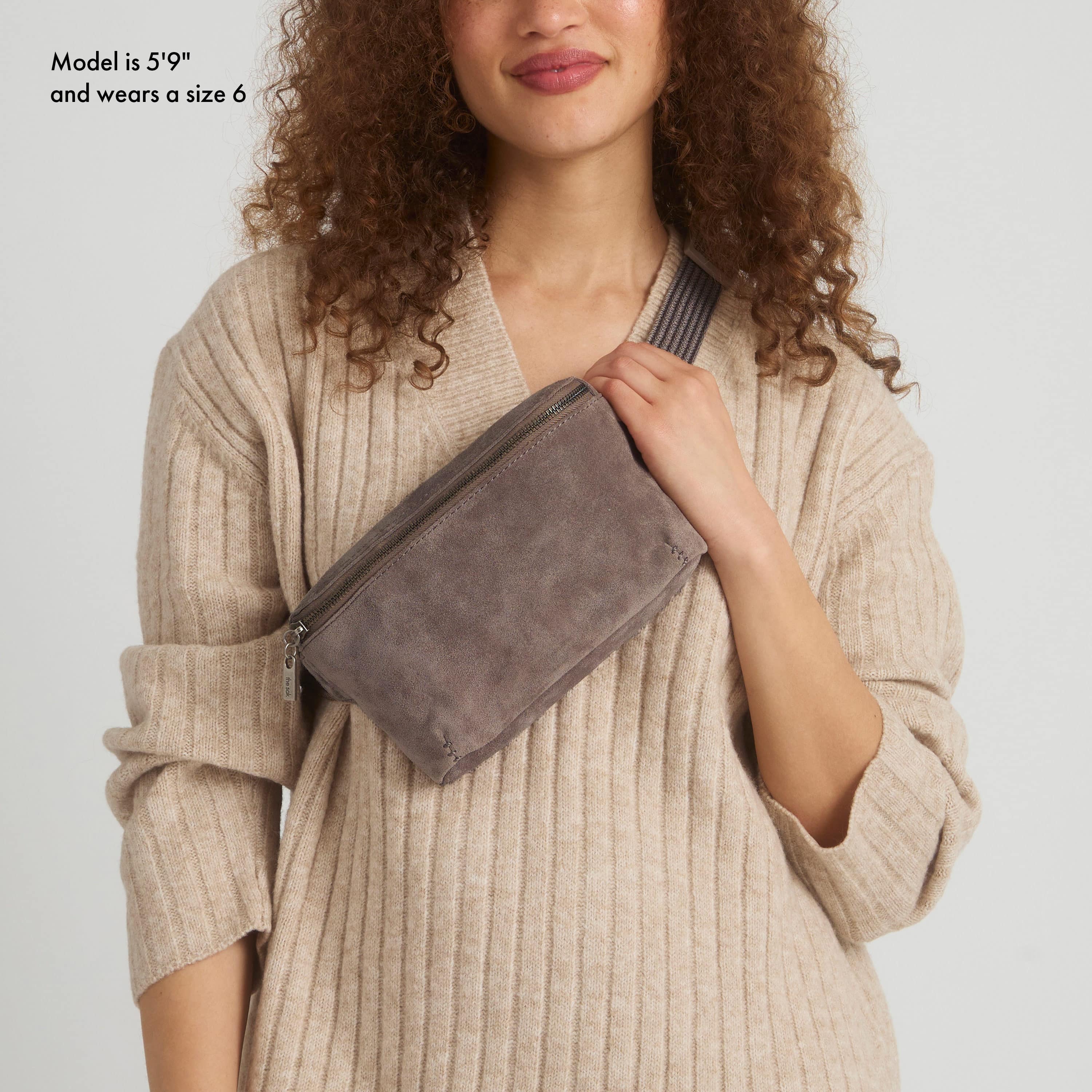 Caraway Small Belt Bag - Genuine Leather & Mushroom Suede Waist Pack for Women - Perfect for Running, Travel, and Everyday Use
