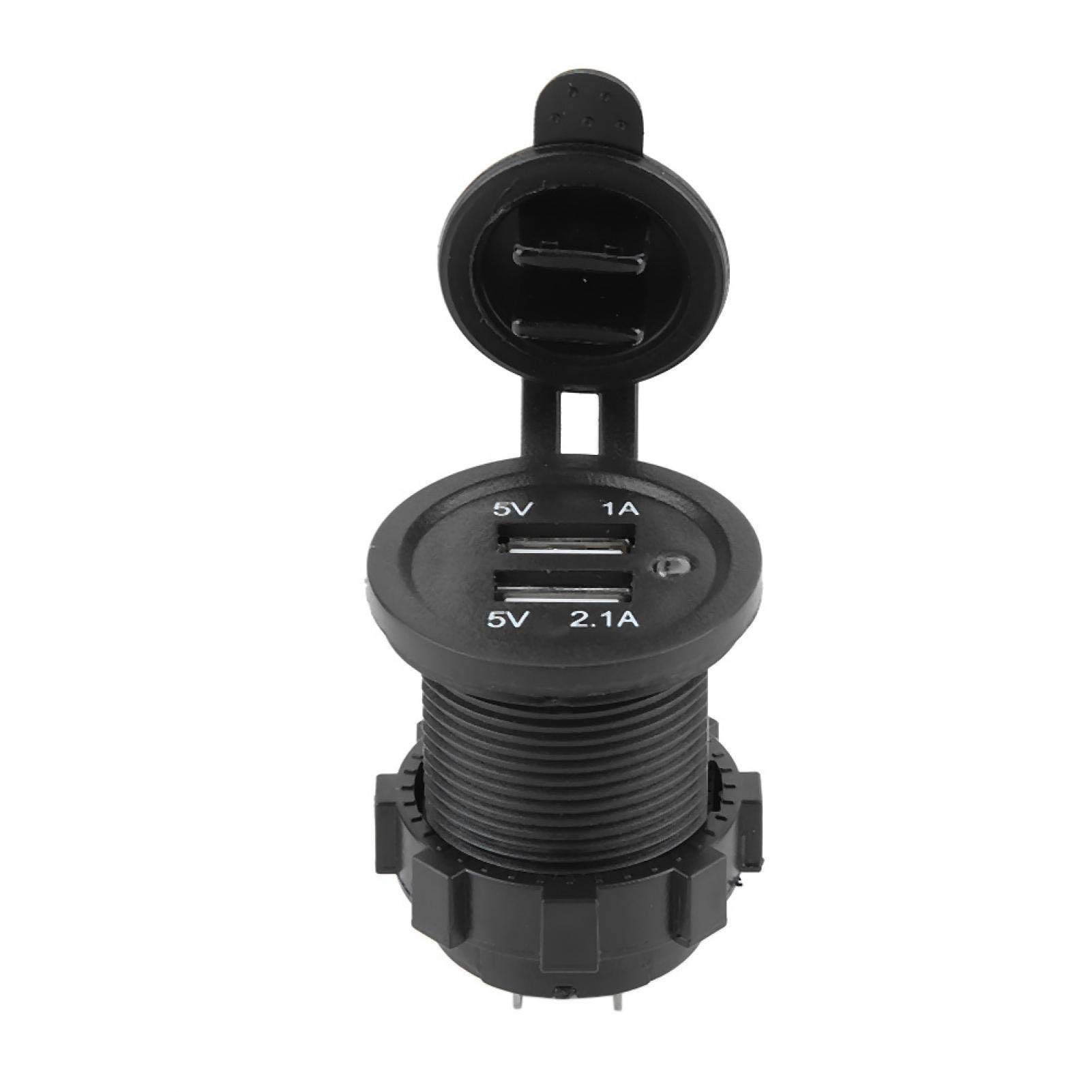 Akozon 3.1A Dual USB Car Charger with Blue LED Light - Fast Charging Adapter for iPhone, Android, Tablet - Perfect for Car, Motorcycle, Boat & RV Travel Accessories