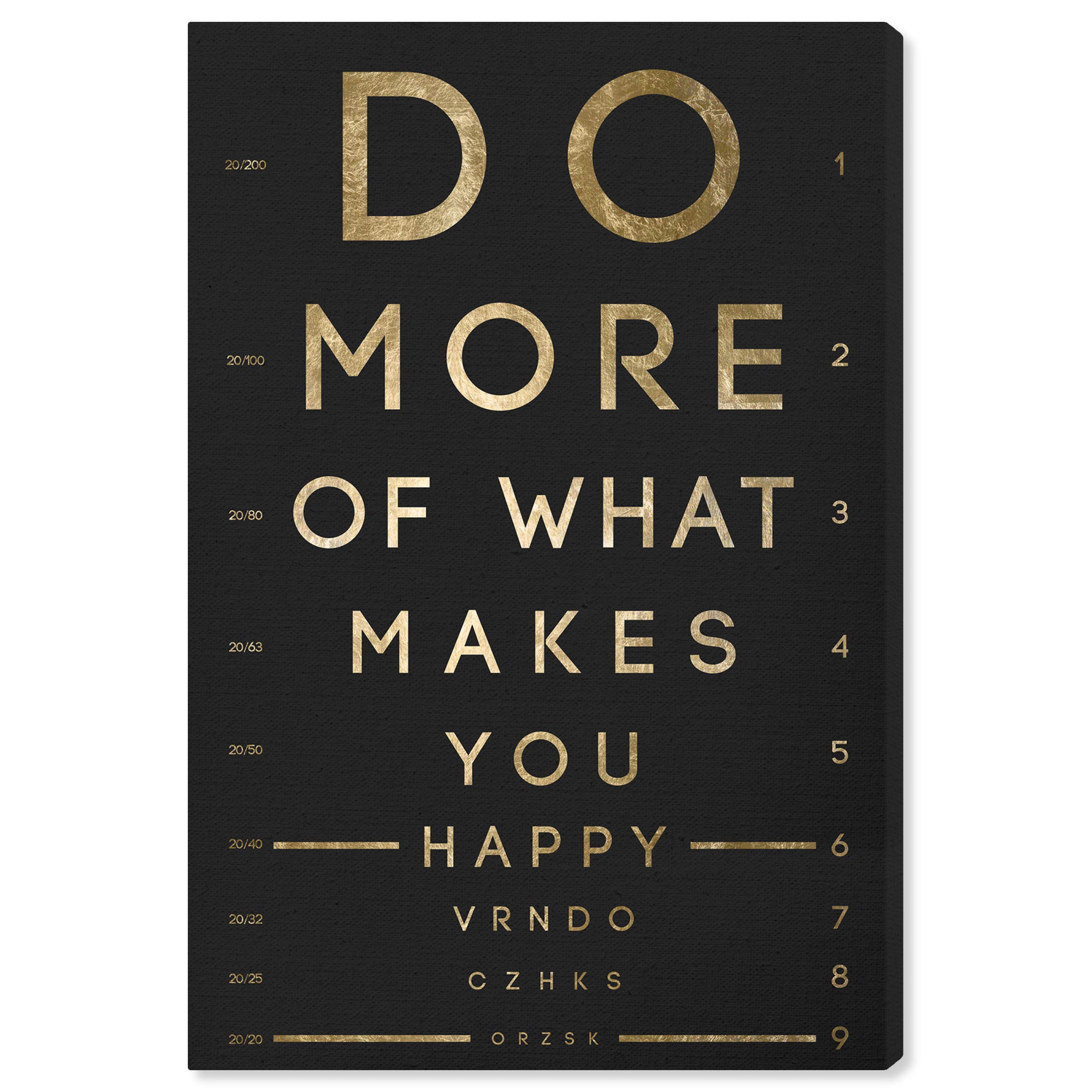 Be Happy Eye Chart Wall Art Canvas Print - 30