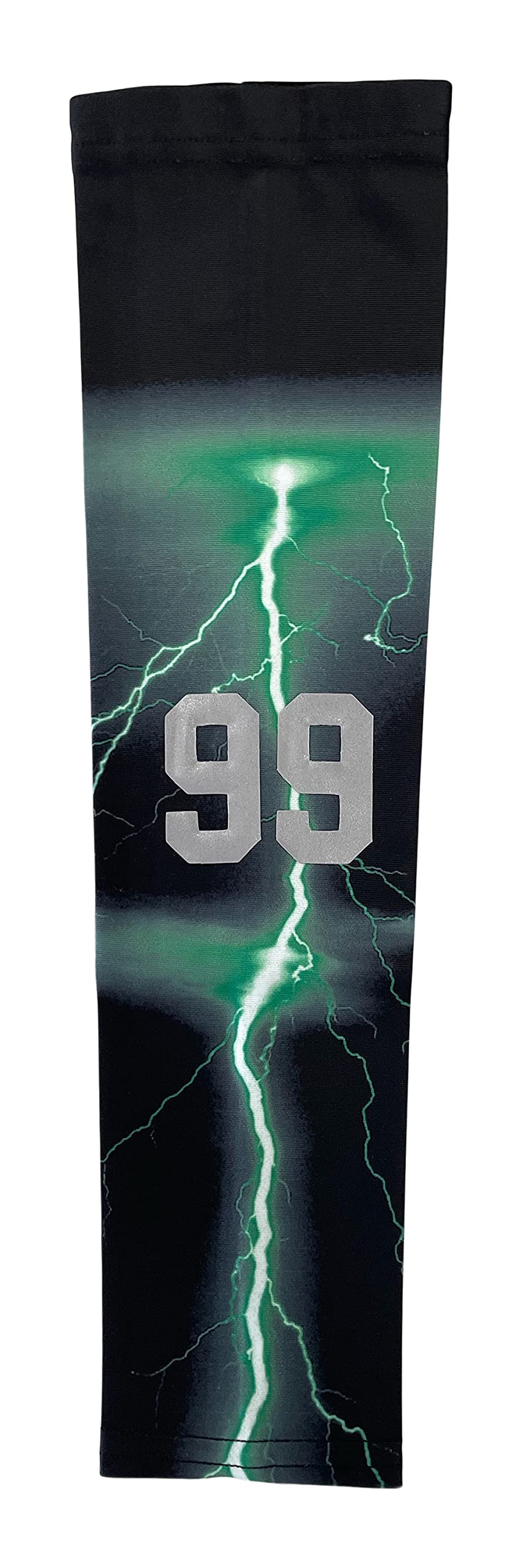 Custom Pick Your Number or Letters Moisture-Wicking Sports Compression Arm Sleeve - Thunder Lightning Storm Design for Basketball, Running & Outdoor Activities
