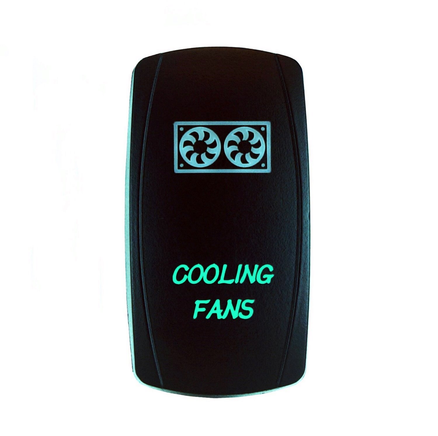 12V Green Laser Rocker Switch for Cooling Fans - Universal On/Off Toggle for Car, Boat, RV & Electronics - Durable Waterproof Power Switch