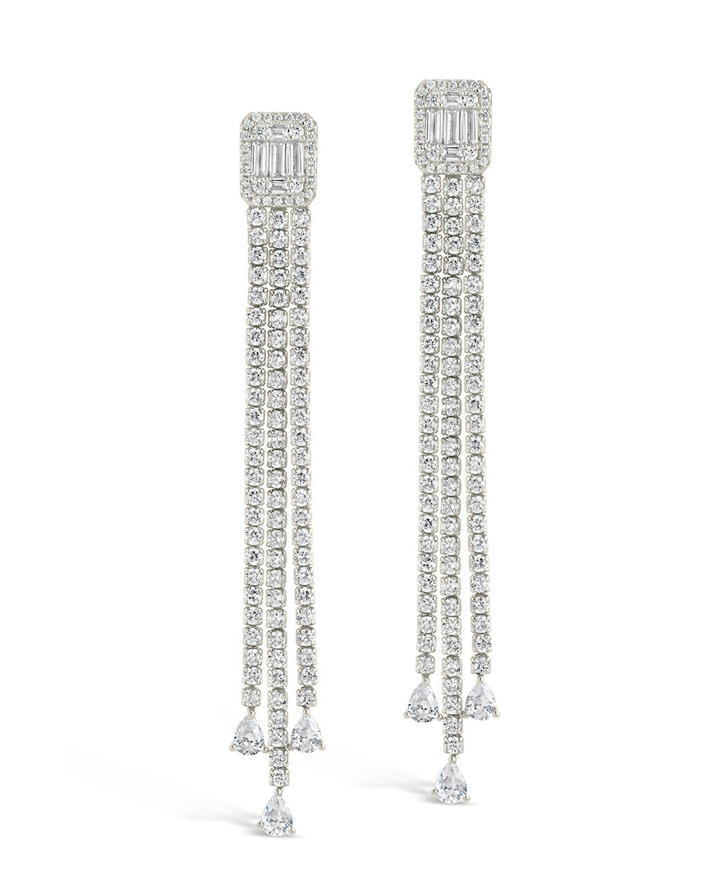Naomi CZ Dangle Stud Earrings for Women - Sparkling Cubic Zirconia Drop Earrings for Party, Wedding & Evening Out