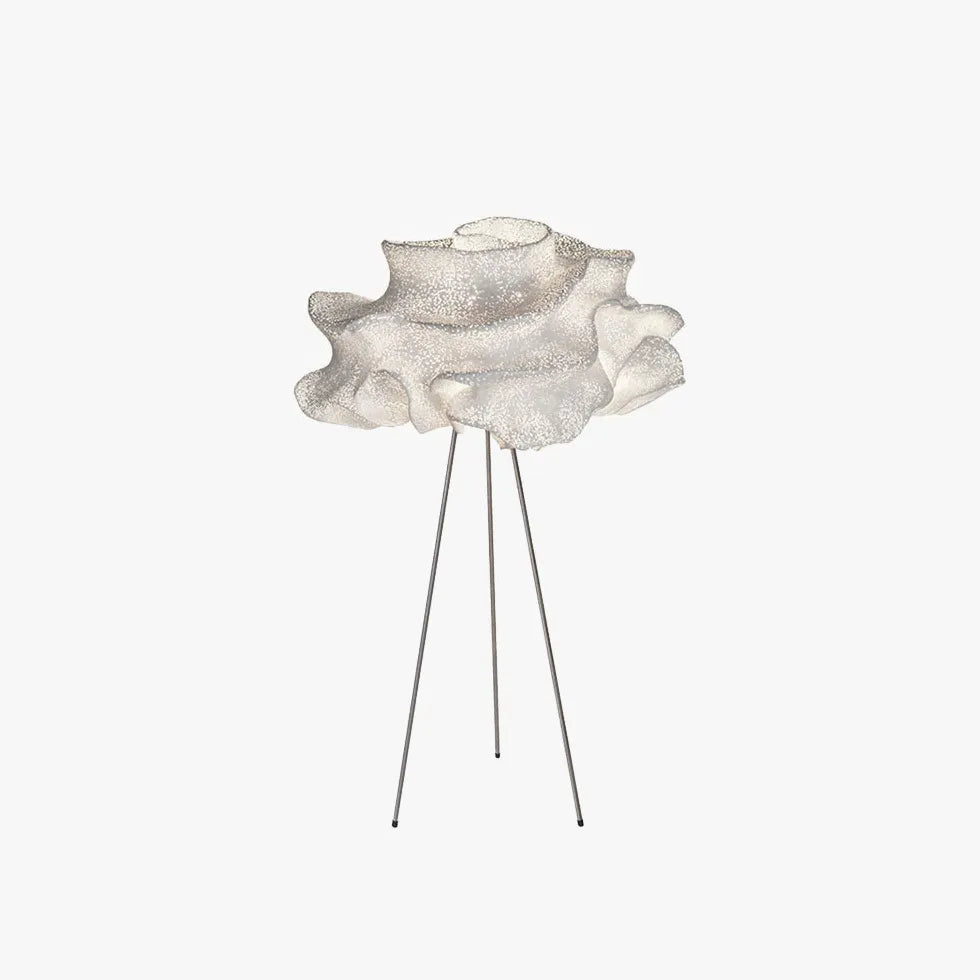Modern Stainless Steel Tripod Floor Lamp with Floral Design - Adjustable Height for Living Room, Bedroom & Office Decor