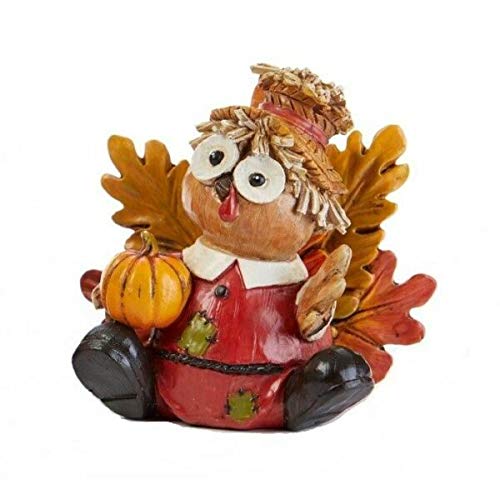 Fairy Garden Accessories - Large Fall Turkey with Red Coat & Leaf Wings for Outdoor Home Garden Decor, Dollhouse Miniatures | Perfect for Seasonal Displays, Fairy Tale Scenes, and Whimsical Backyard Decorations