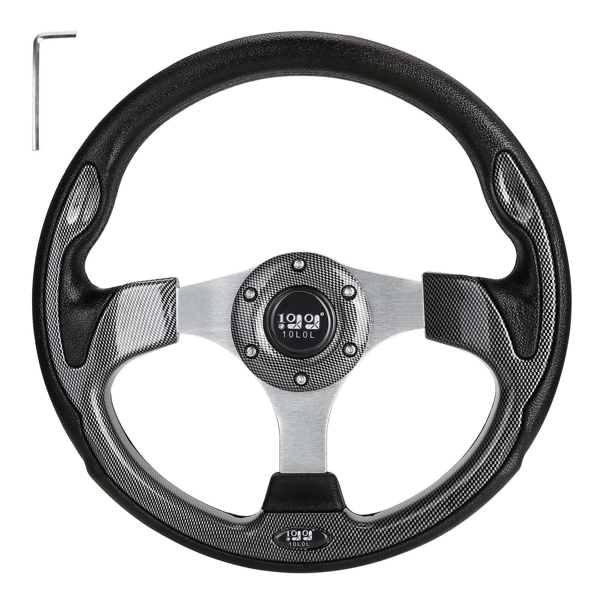 10L0L Golf Cart Steering Wheel & Hub Adapter - Compatible with EZGO TXT/RXV/Valor, Club Car DS/Precedent/Onward/Tempo & Yamaha Models | Perfect for Custom Upgrades & Smooth Driving Experience