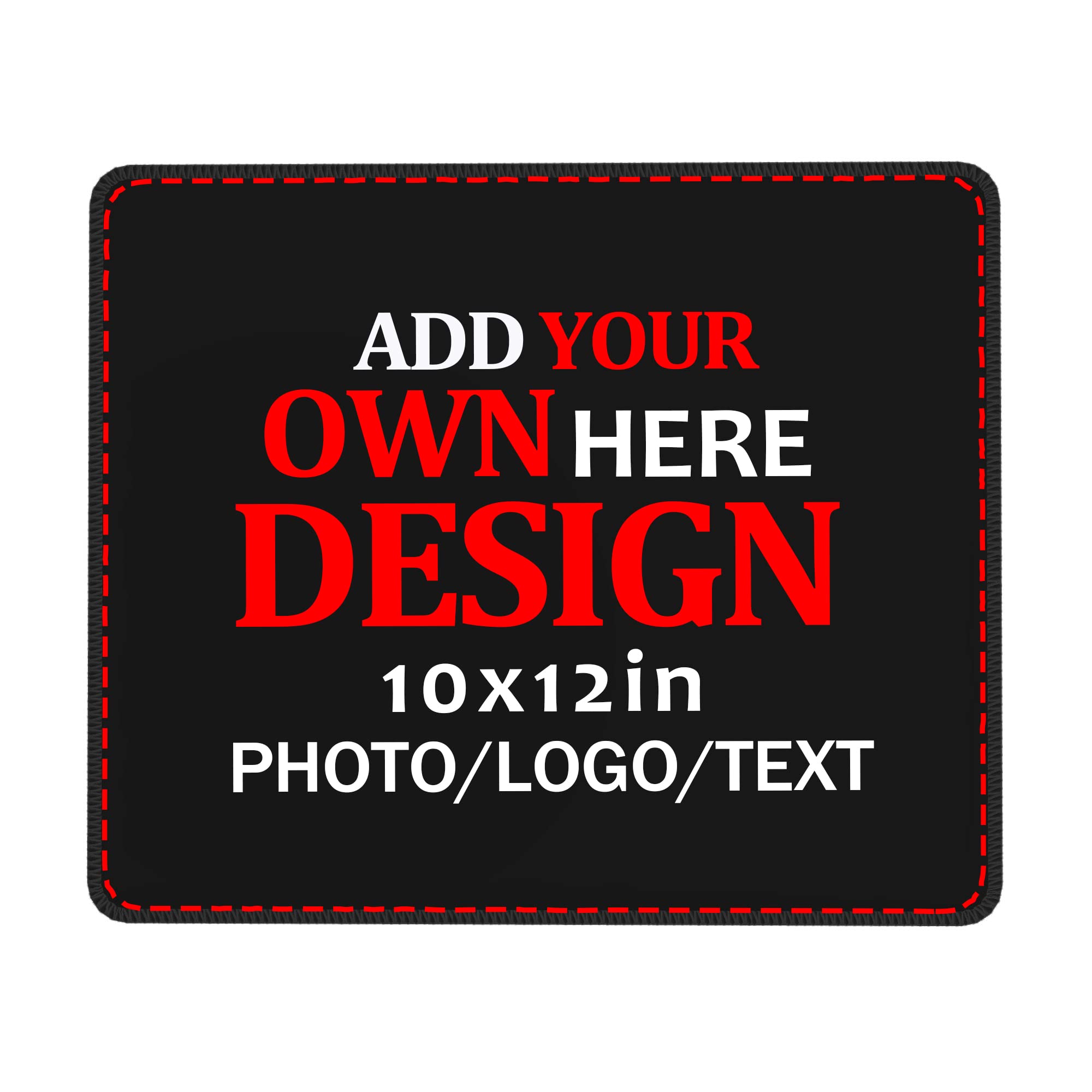 Custom Photo Mouse Pad - Personalized with Your Picture & Text - Non-Slip Rubber Base & Stitched Edge - 12x10 Inch (30x25cm) Desk Mat for Office, Home, Gaming PC & Laptop - Perfect Gift for Gamers & Professionals