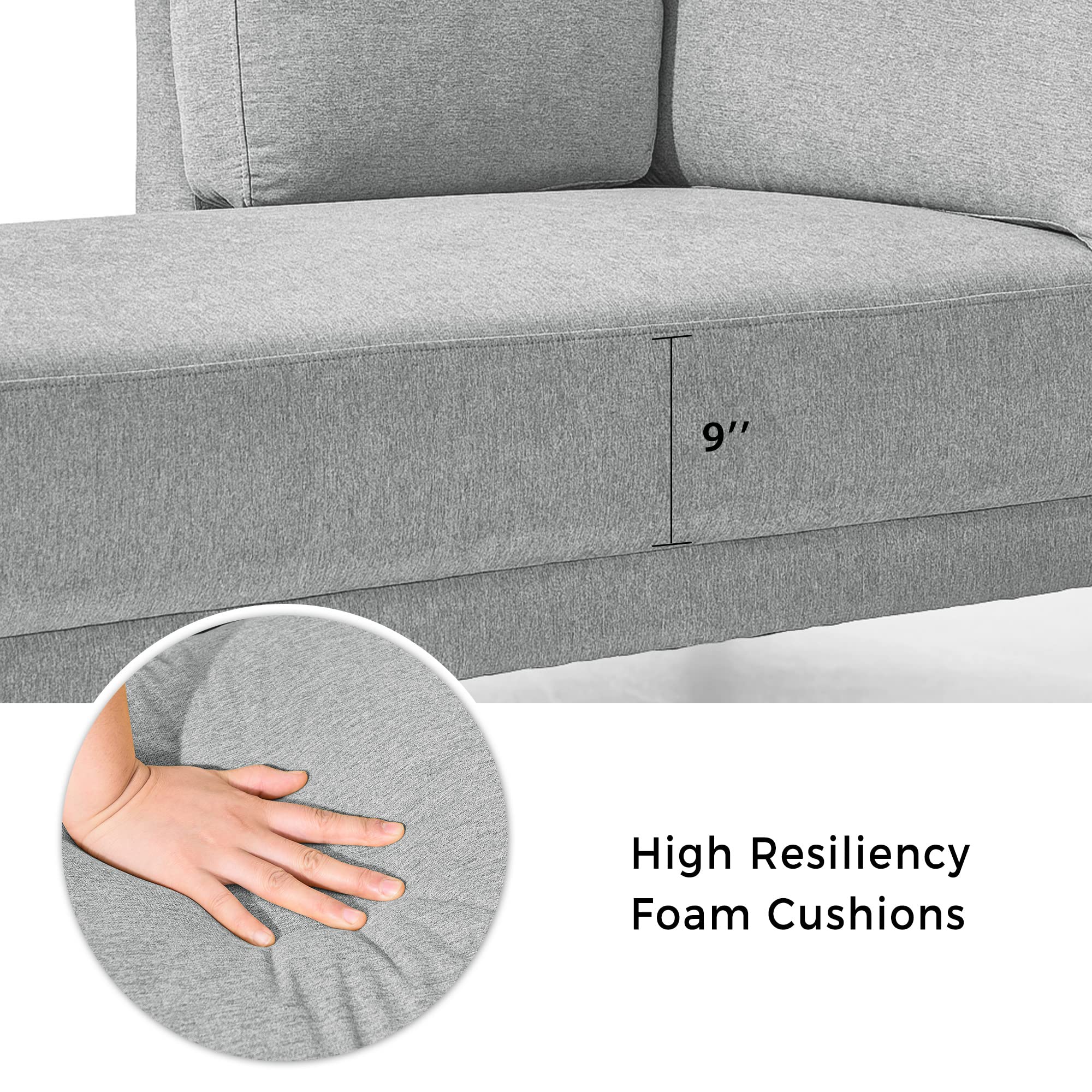 Anwick Modern Tufted Fabric Chaise Lounge Chair - Upholstered Recliner for Living Room & Bedroom - Light Grey Sleeper Sofa | Perfect for Relaxing, Reading & Small Space Decor