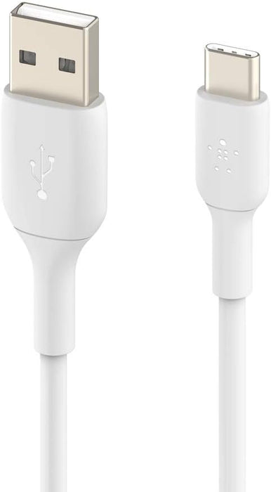 Belkin BoostCharge USB-C to USB-A Cable 1m (3.3ft) Fast Charging Cord for iPhone, Android, iPad - White | Perfect for Home, Office & Travel Charging