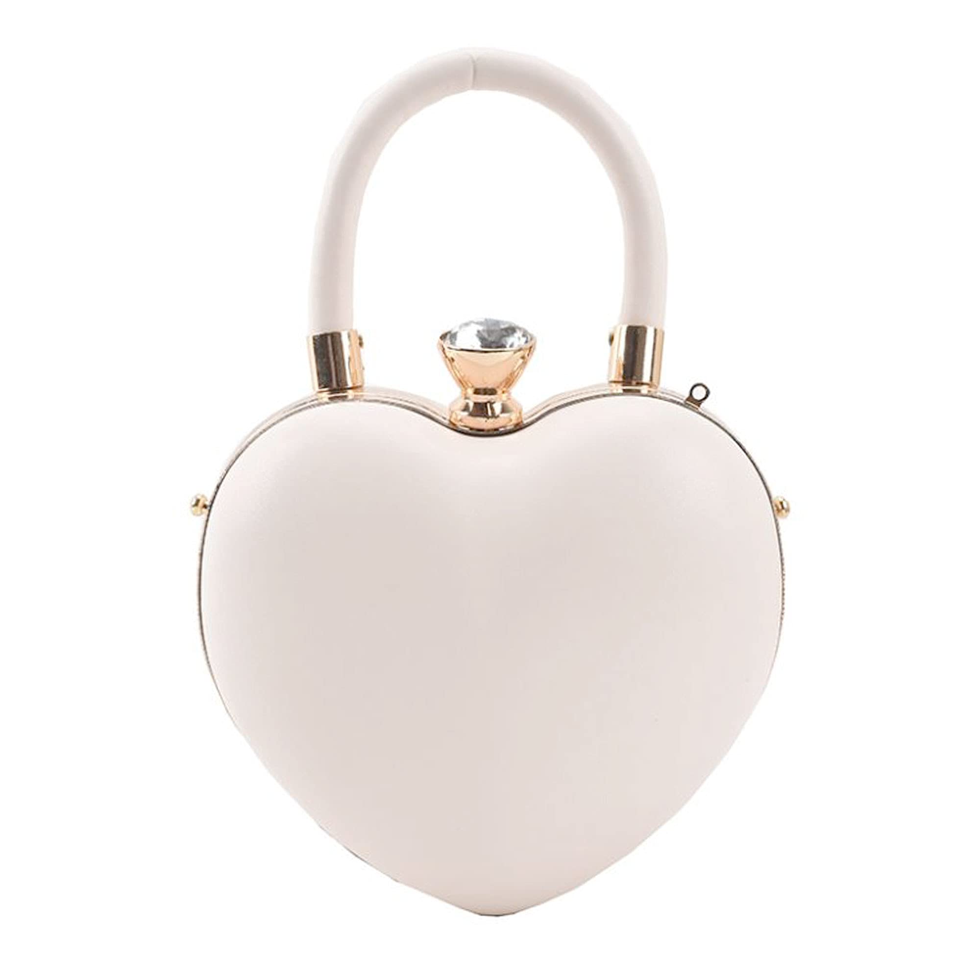 Goclothod Buddy Women's Heart-Shaped PU Leather Clutch Purse - Elegant Shoulder Bag for Parties, Date Nights & Special Occasions