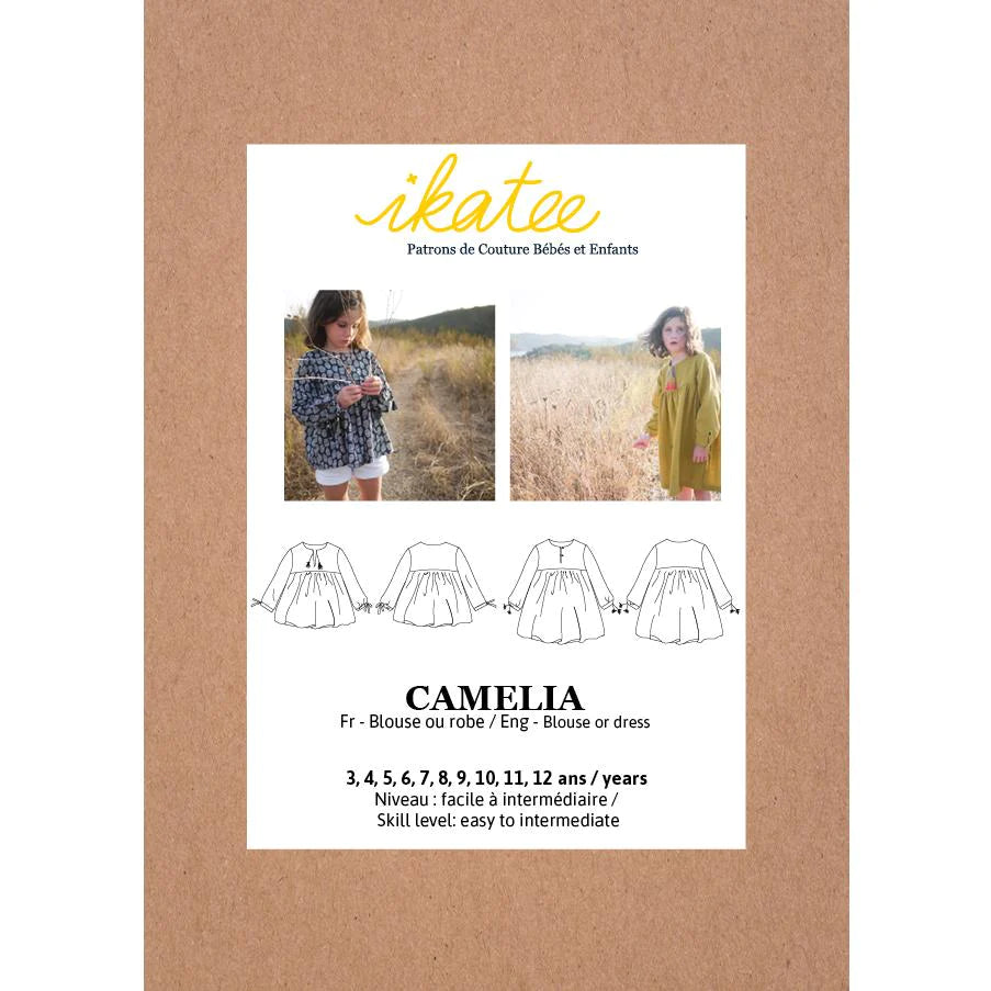 Camelia Blouse and Dress Sewing Pattern for Girls 3-12 Years | DIY Kids Clothing & Party Dress Making