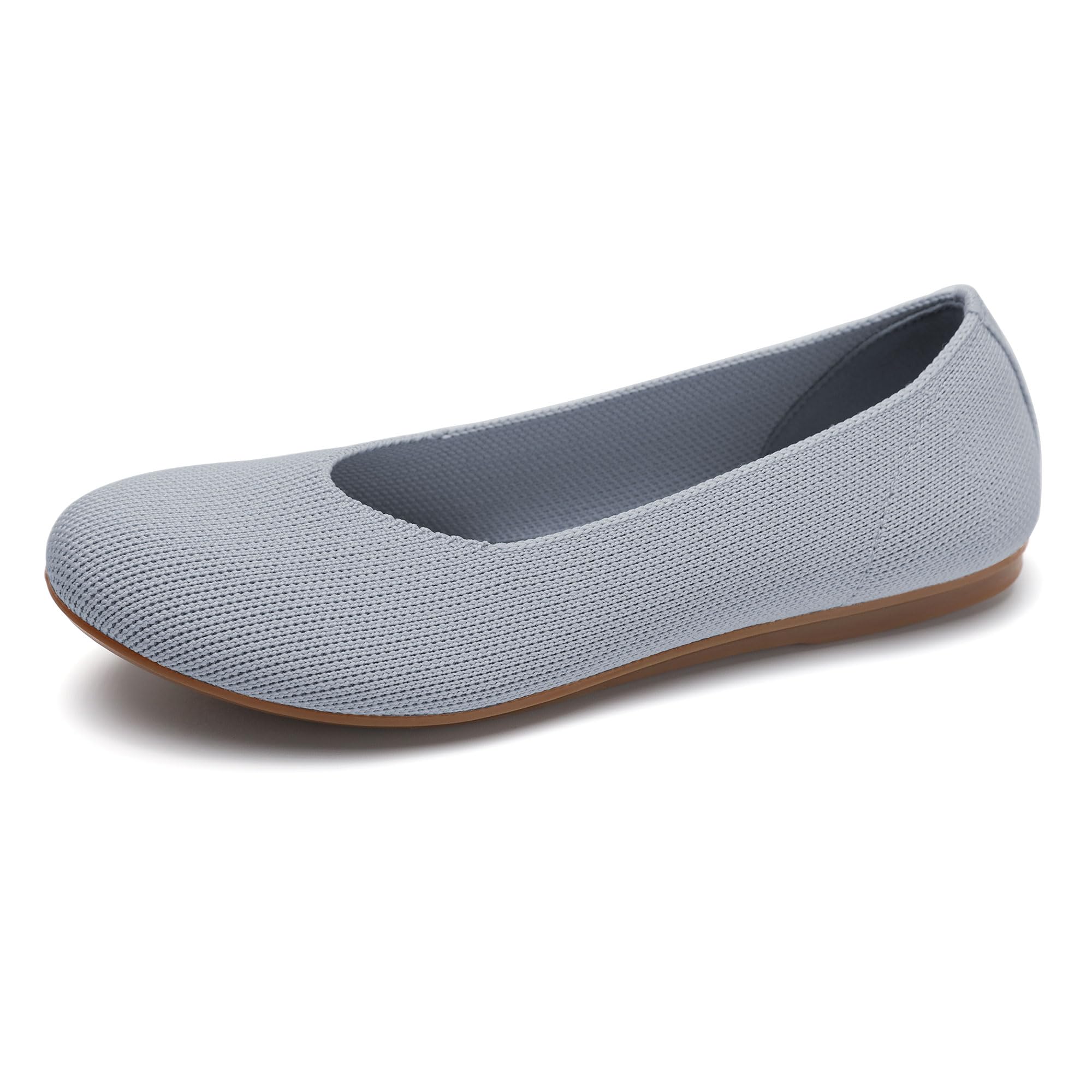 Women's Ballet Flats - Comfortable Knit Dressy Casual Shoes with Round Toe & Breathable Mesh for Work, Travel & Everyday Wear