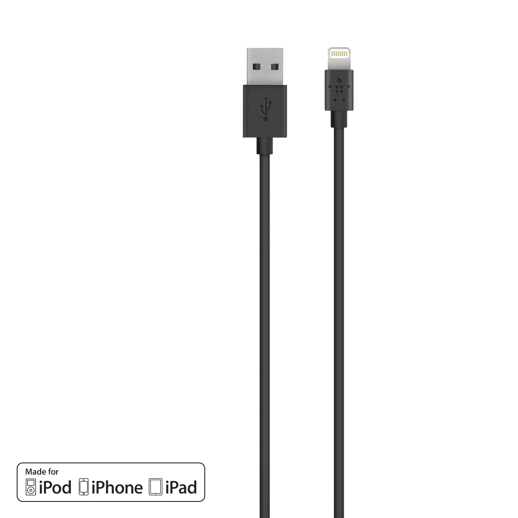 Belkin Lightning to USB ChargeSync Cable 6.56ft - Fast Charging Sync Cable for iPhone iPad iPod & MacBook - Perfect for Home Office Travel & Car Charging