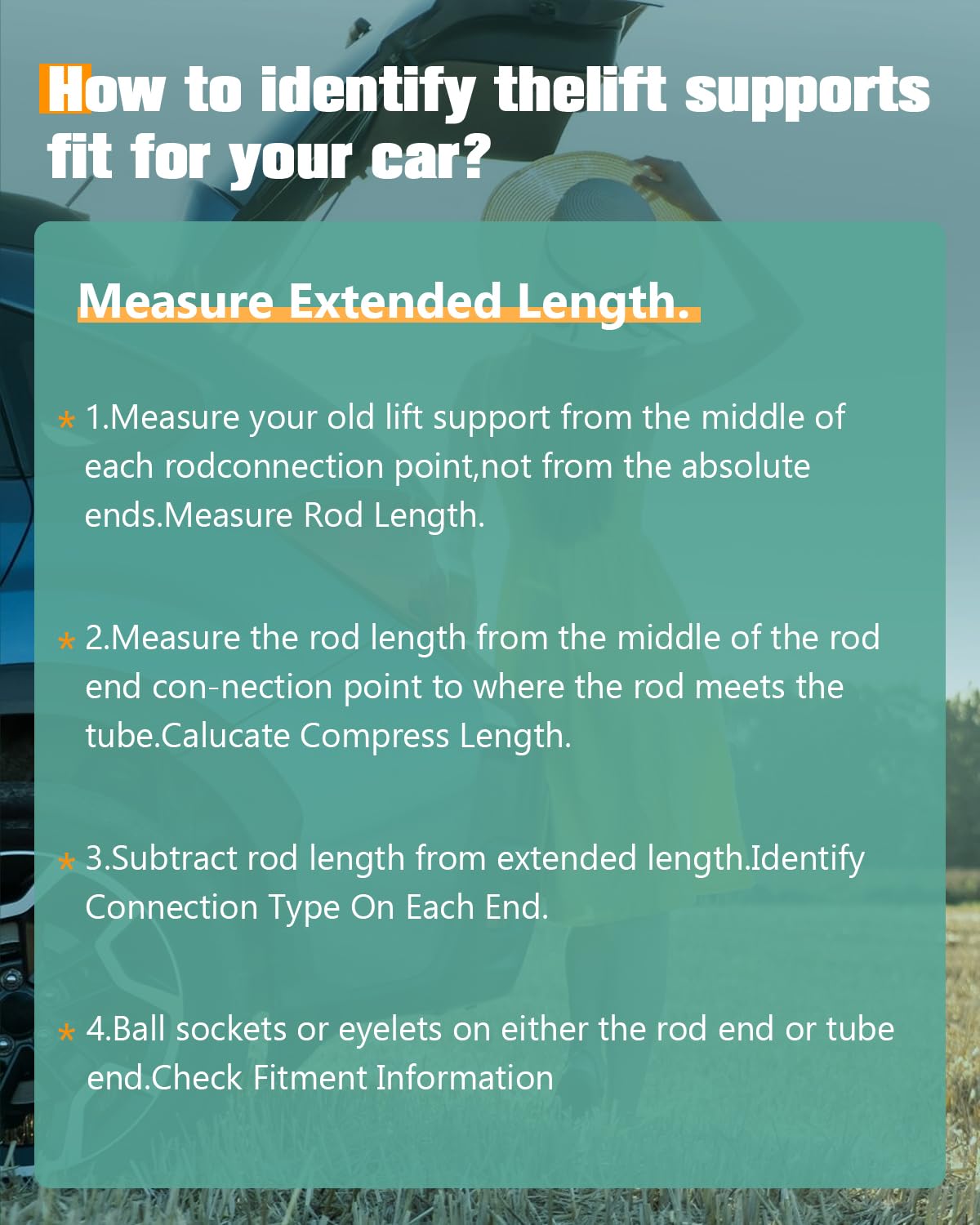 SCITOO Hood Lift Supports Replacement Gas Struts Shocks for Lincoln Blackwood 2002 & Navigator 1998-2002 - Heavy Duty Automotive Hood Lift Kit for Easy Truck Access & Maintenance